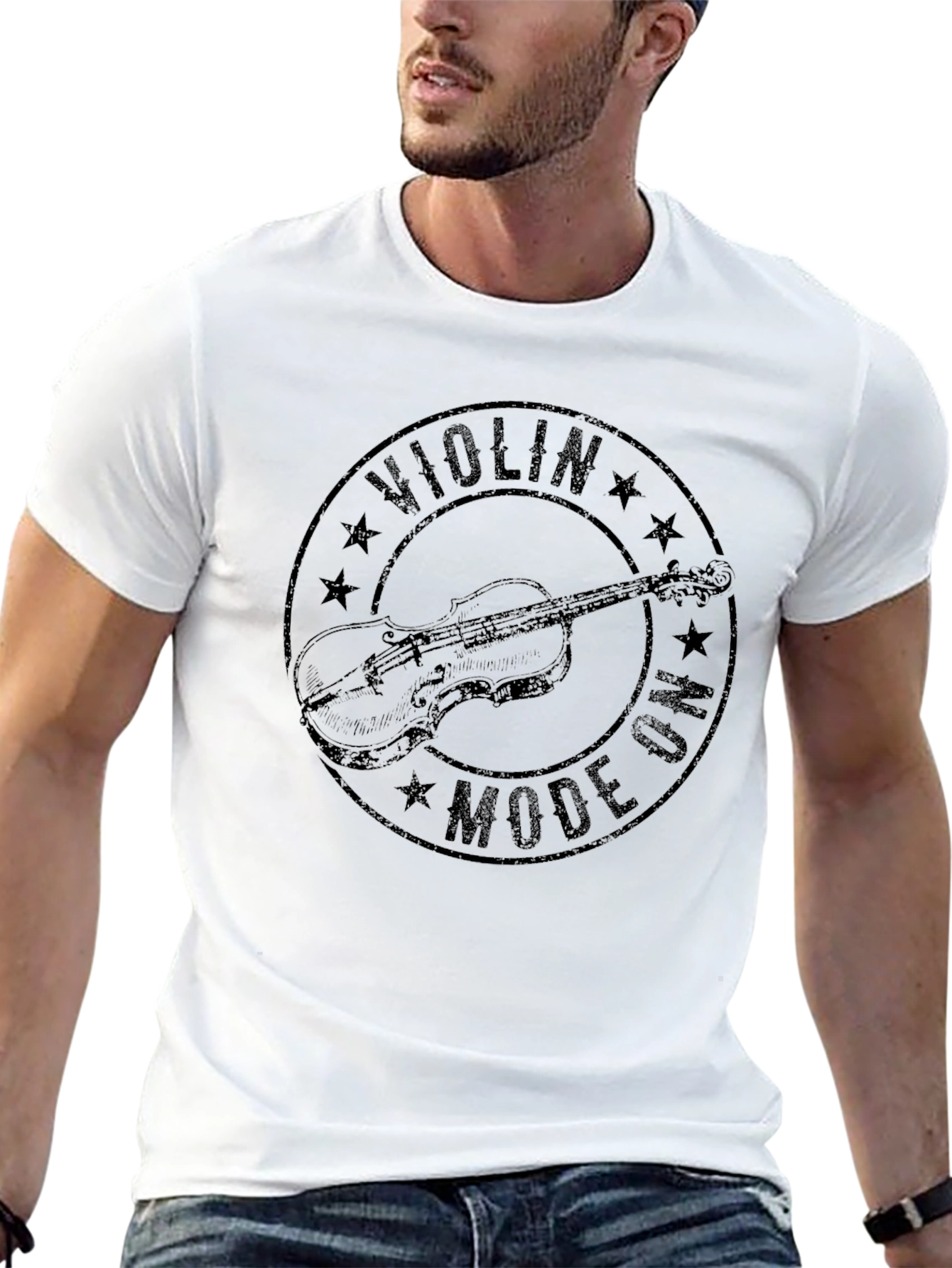 Violin Mode On Graphic T-Shirt