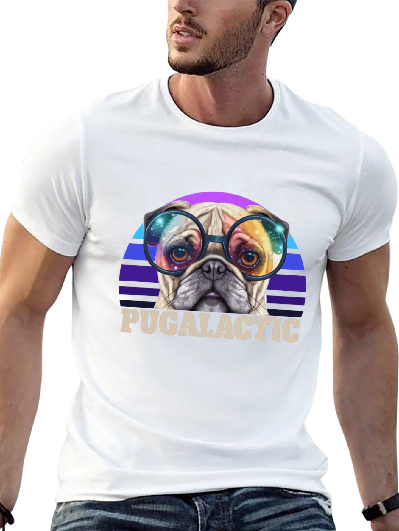 Puggalactic T-Shirt: Galactic Pug in Glasses