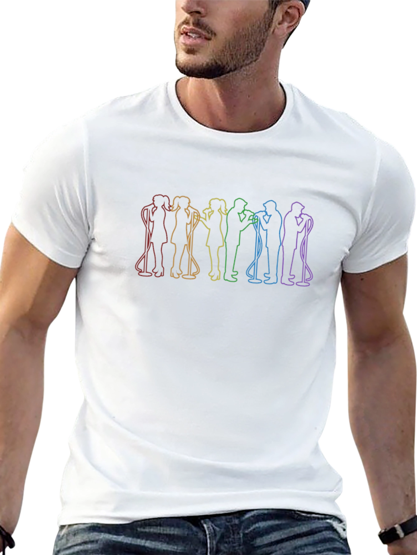 Rainbow Singer Silhouette Black T-Shirt