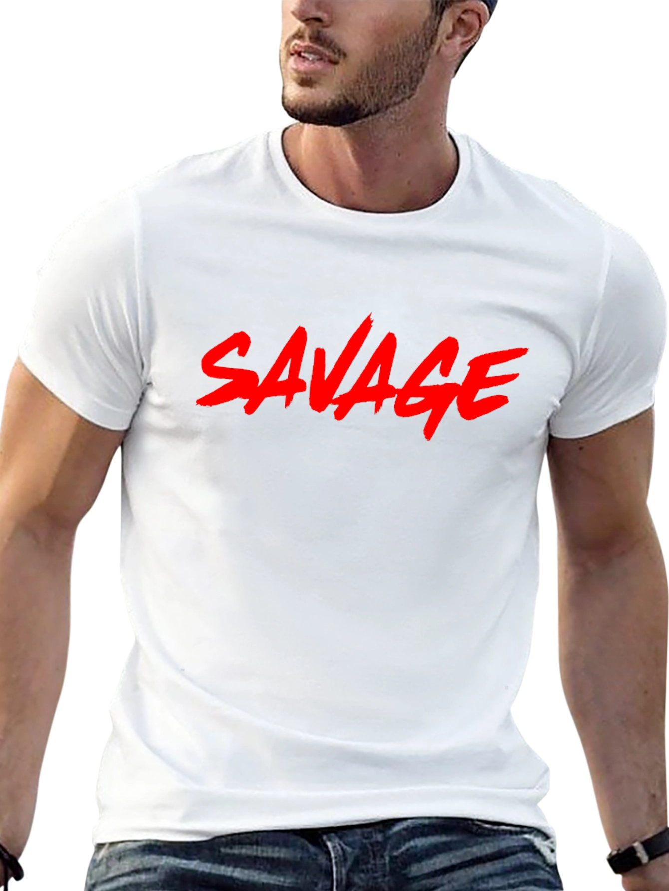 Savage Graphic T-Shirt - Bold Red Print