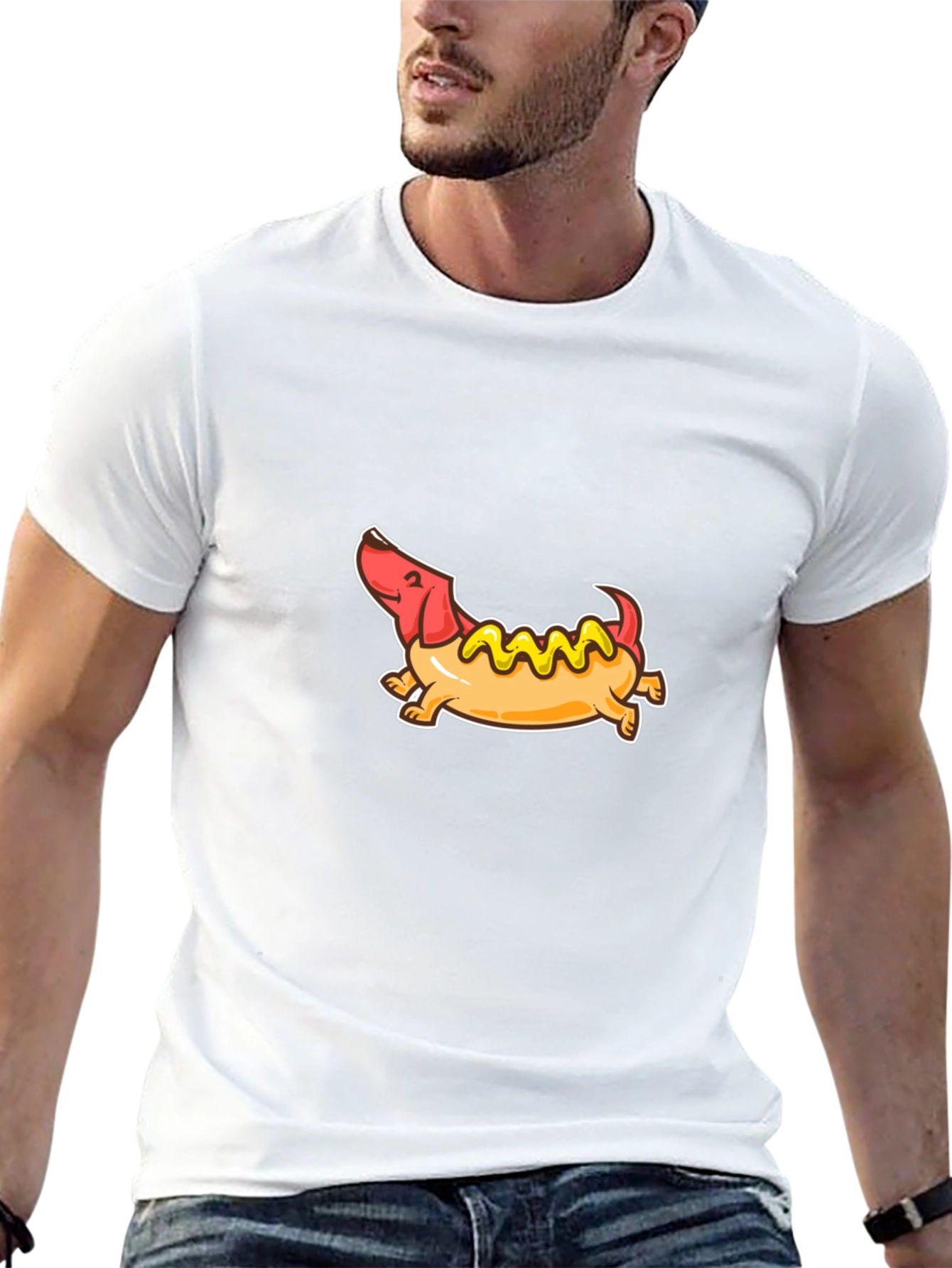 Funny Hot Dog Dachshund Graphic Tee