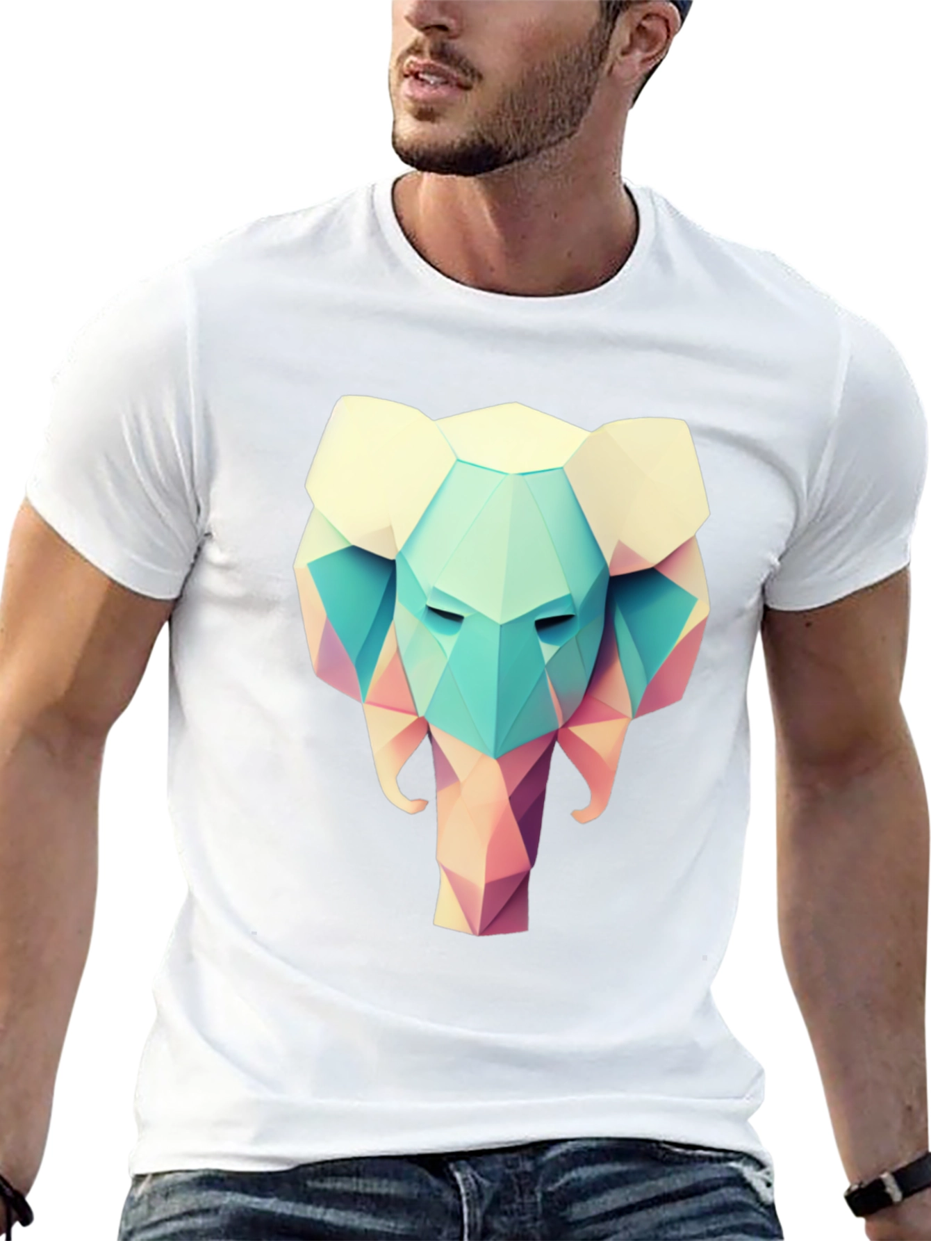 Geometric Elephant T-Shirt - Stylish Graphic Tee