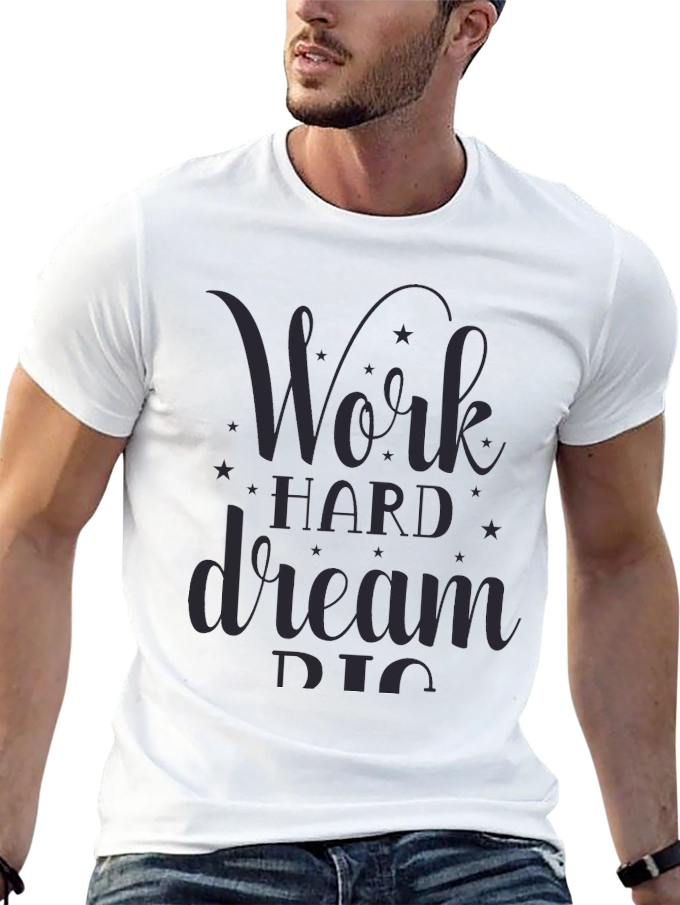 Work Hard Dream Big Graphic Tee - Black