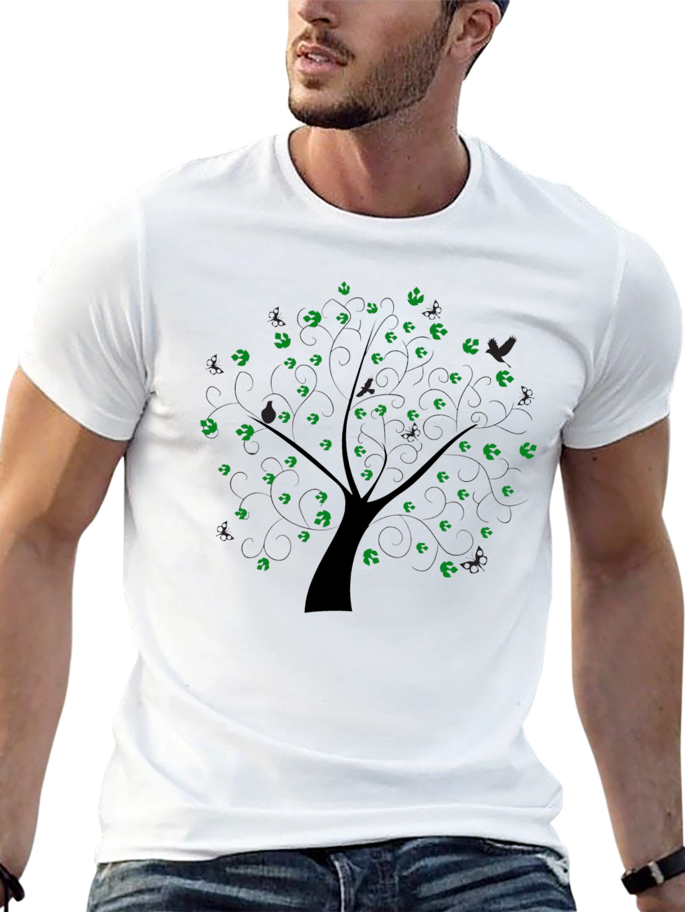 Nature Tree Graphic Tee - Mens Black T-Shirt