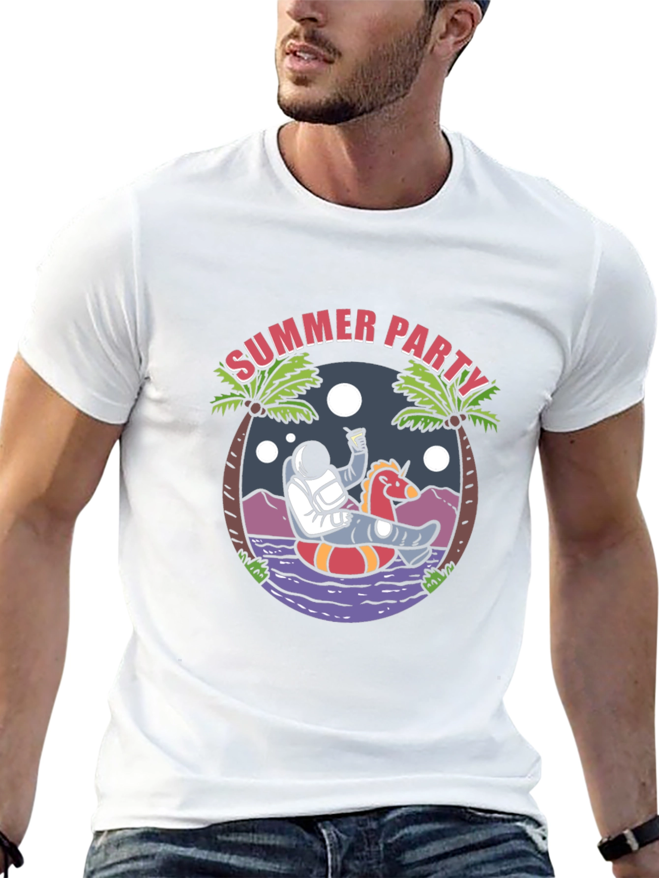 Summer Party Astronaut Graphic Tee