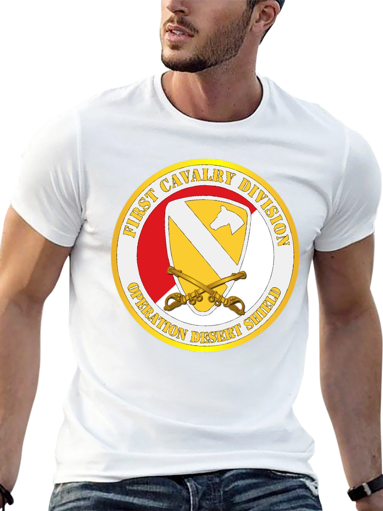 First Cavalry Division Desert Shield Black T-Shirt