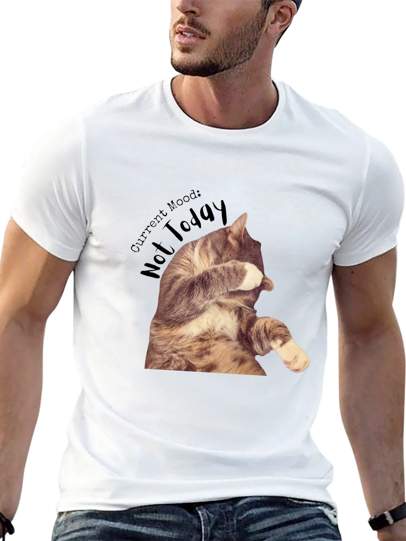 Moody Cat Graphic T-Shirt - Not Today!