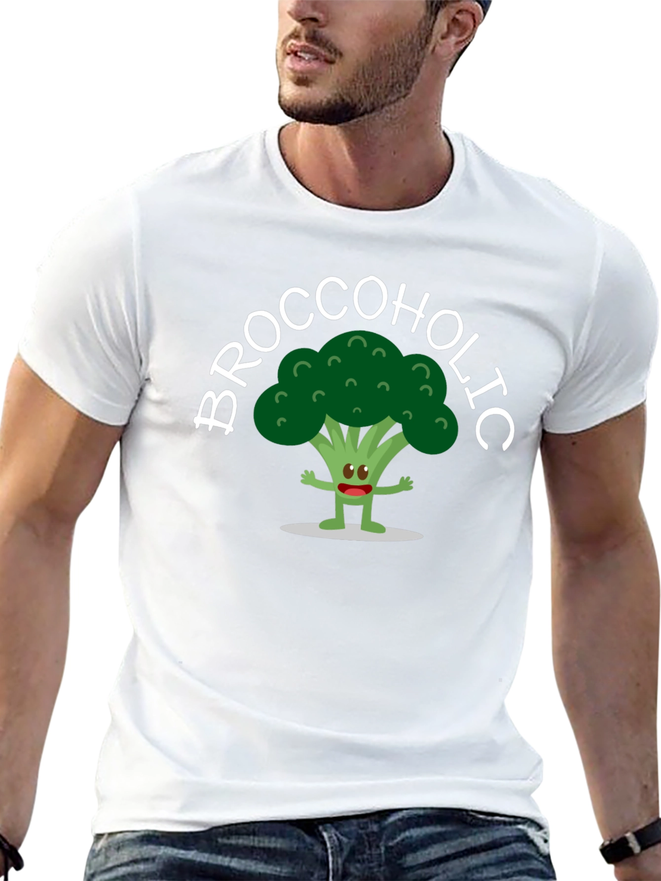 Broccoholic T-Shirt: Funny Broccoli Cartoon Tee