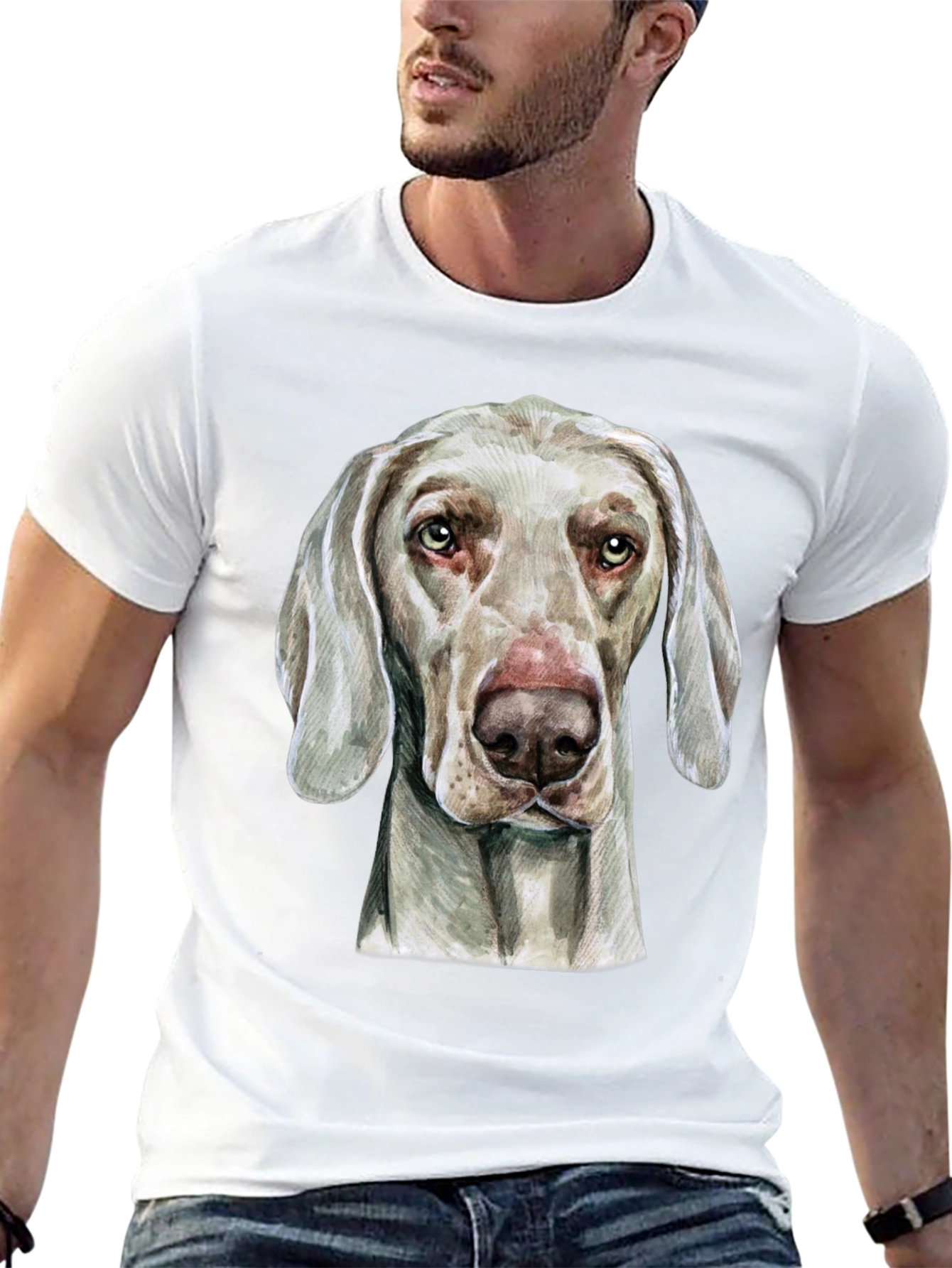 Weimaraner Dog Graphic T-Shirt - Unisex Black Tee