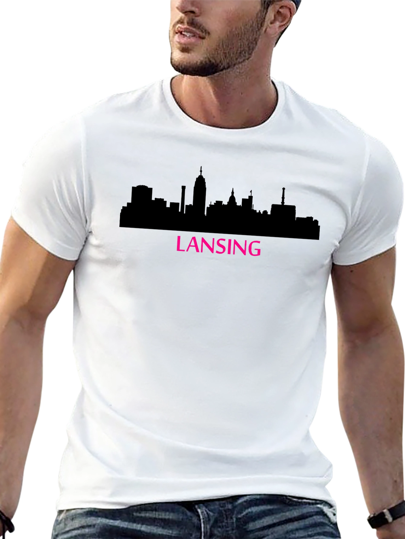 Lansing Skyline Graphic Tee - Black