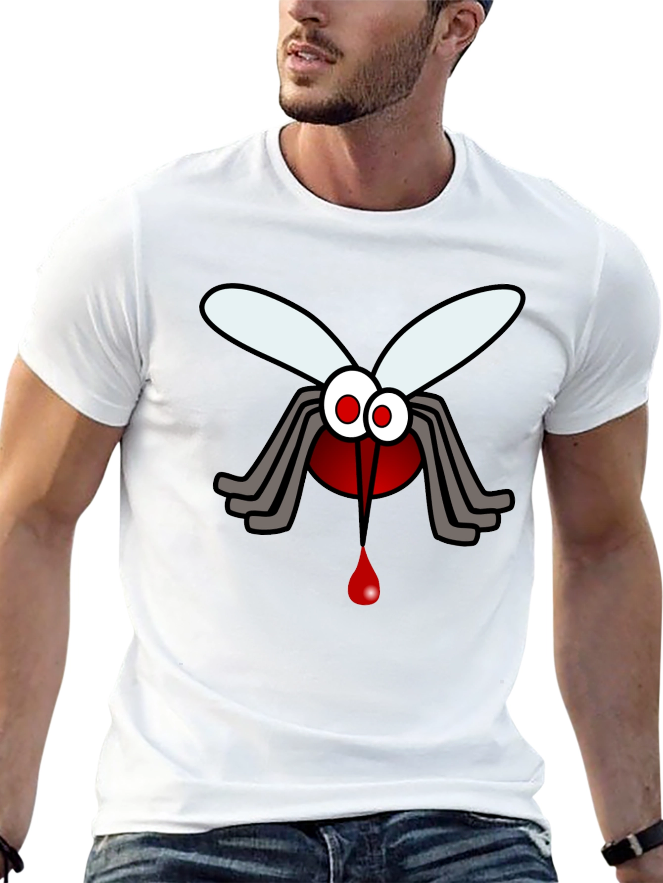Funny Mosquito Blood Graphic Print T-Shirt