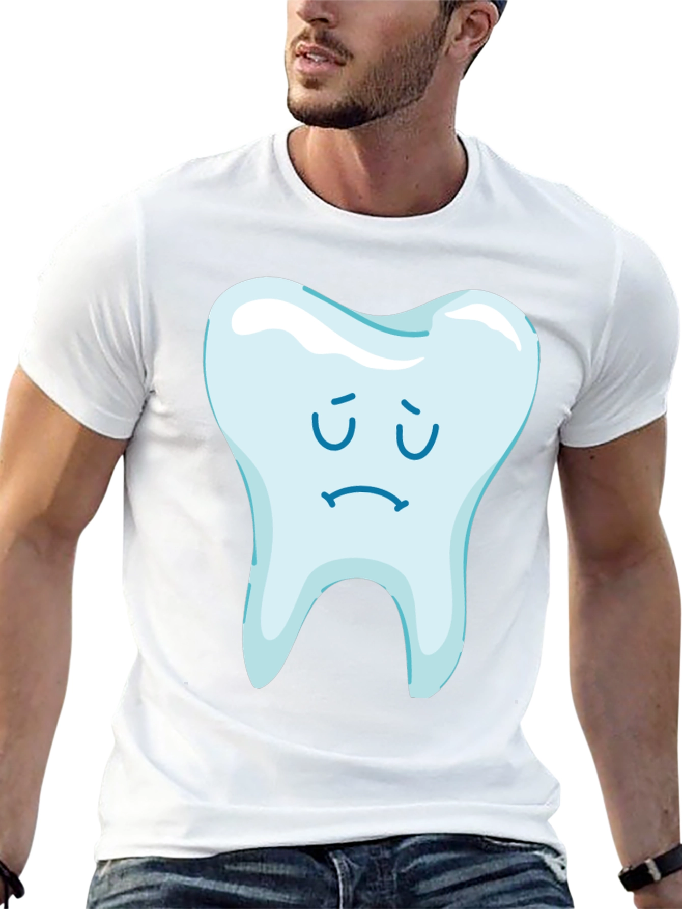 Sad Tooth Graphic Tee - Black Cotton T-Shirt