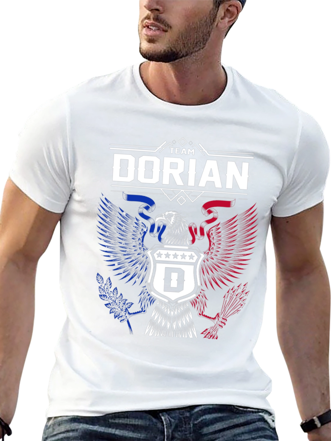 Team Dorian Patriotic Eagle Crest Graphic T-Shirt