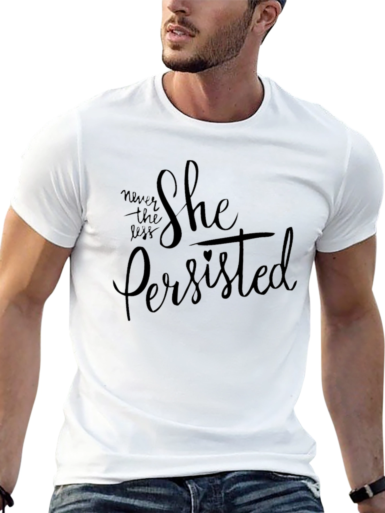 She Persisted Black T-Shirt - Empowering Womens Tee