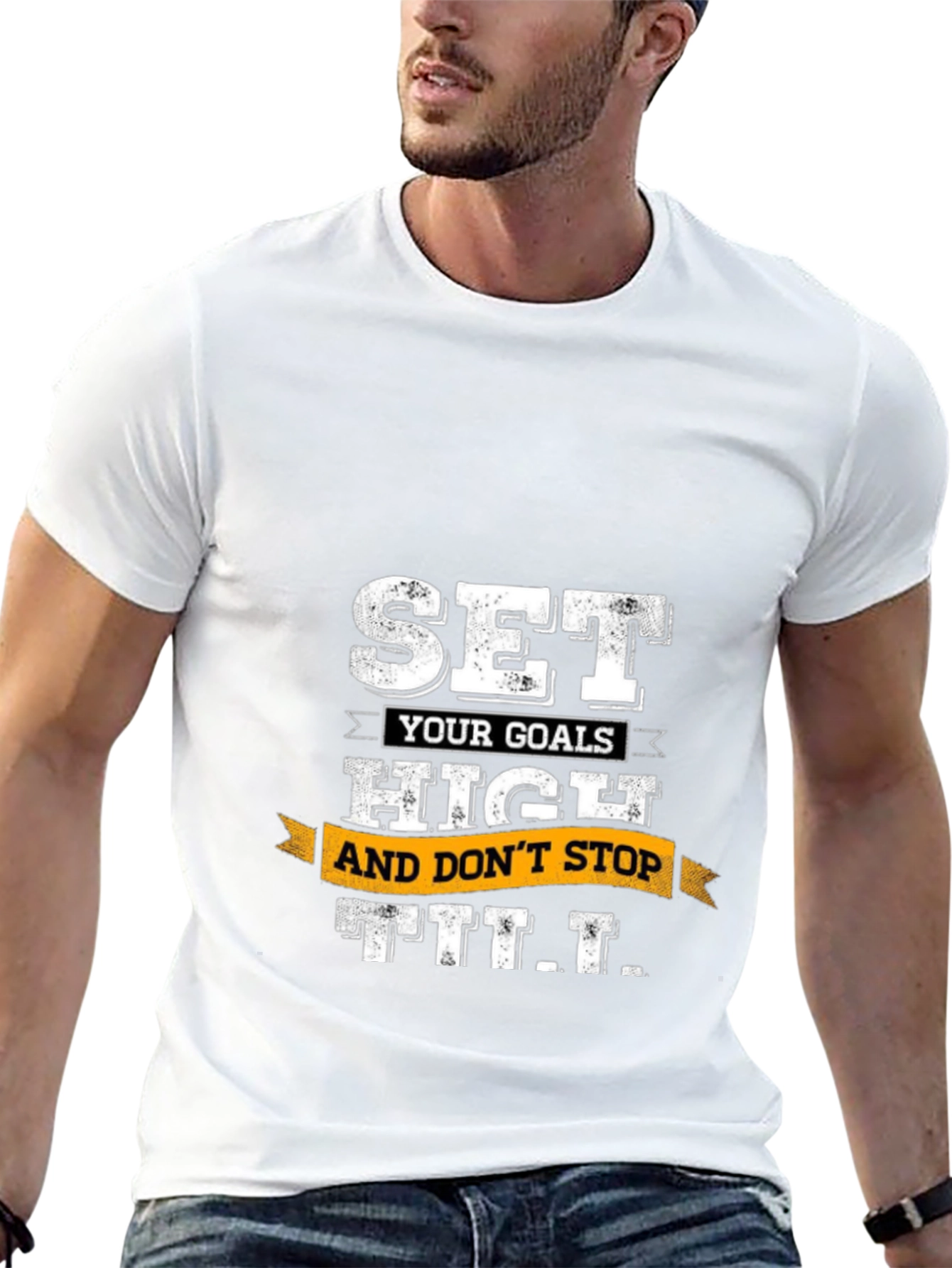 Set High Goals Graphic T-Shirt - Motivational Tee