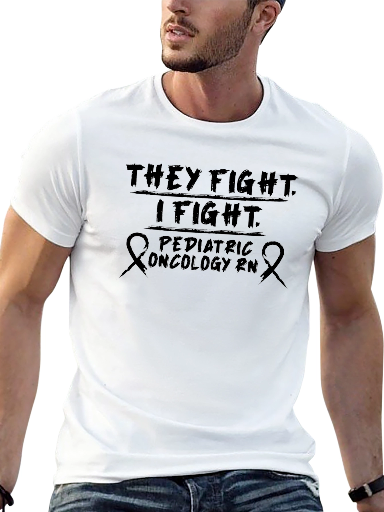 Pediatric Oncology RN T-Shirt - They Fight I Fight