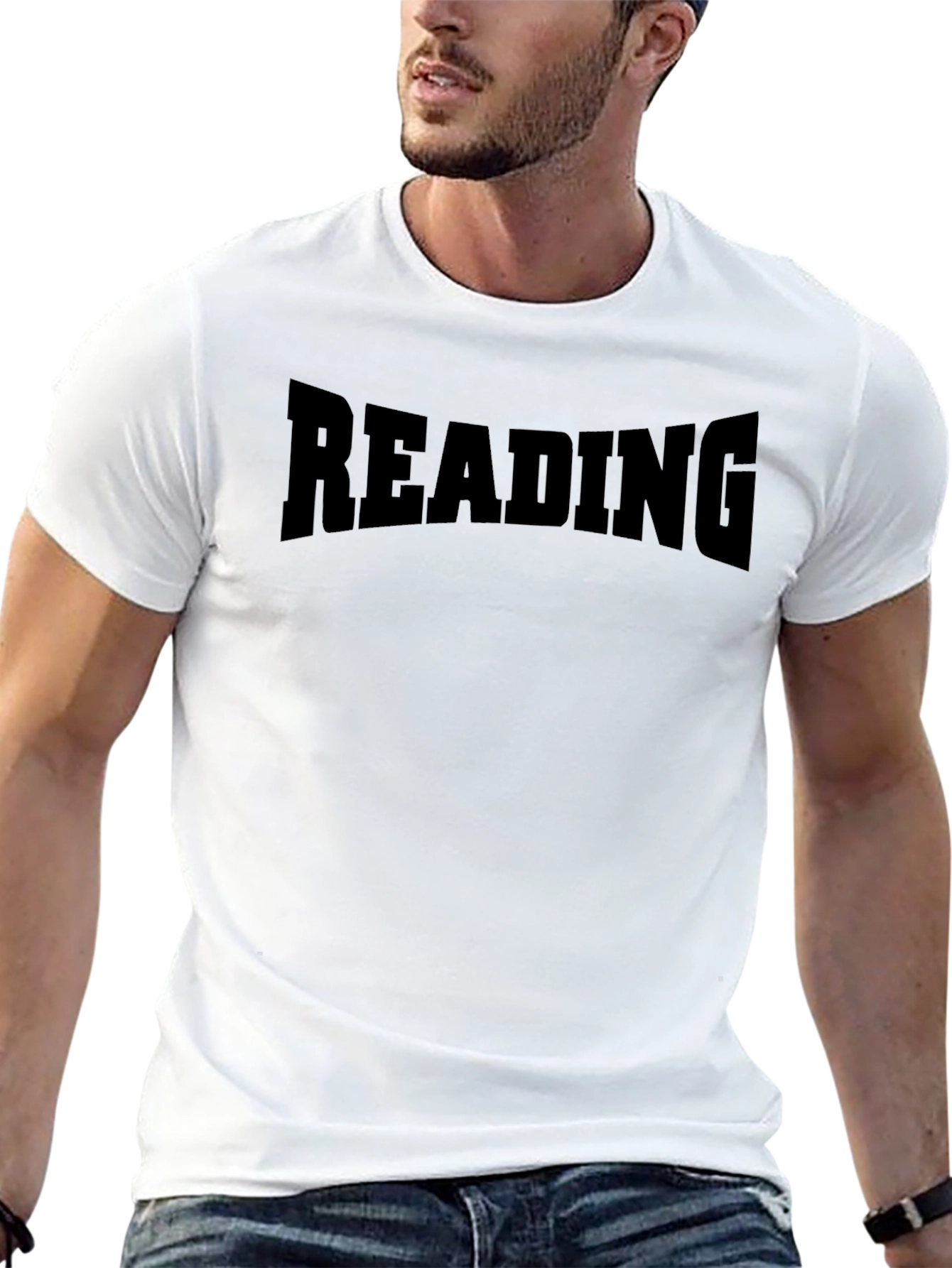 Reading T-Shirt - Black Cotton Blend Graphic Tee
