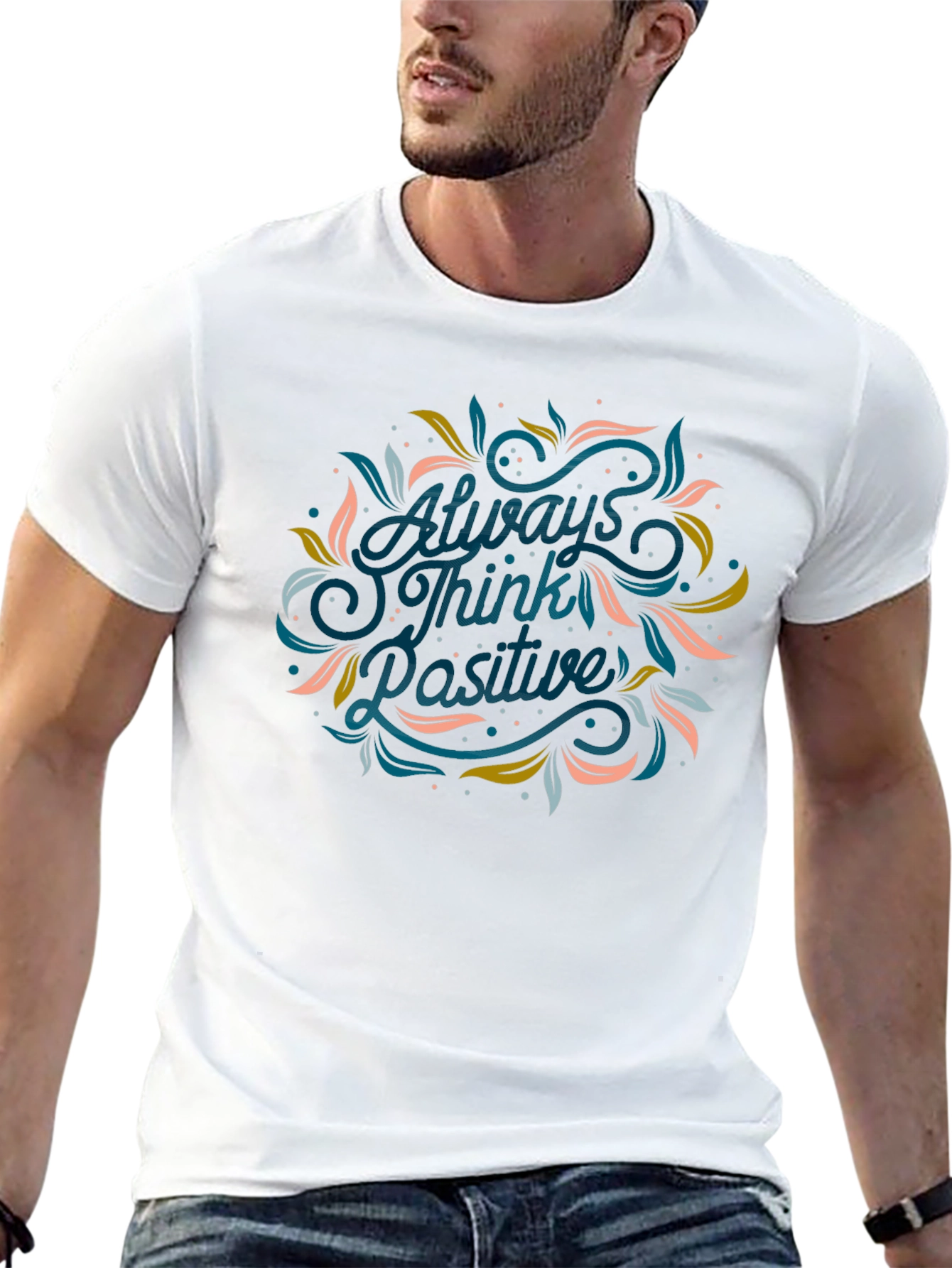 Always Think Positive Graphic Tee - Black