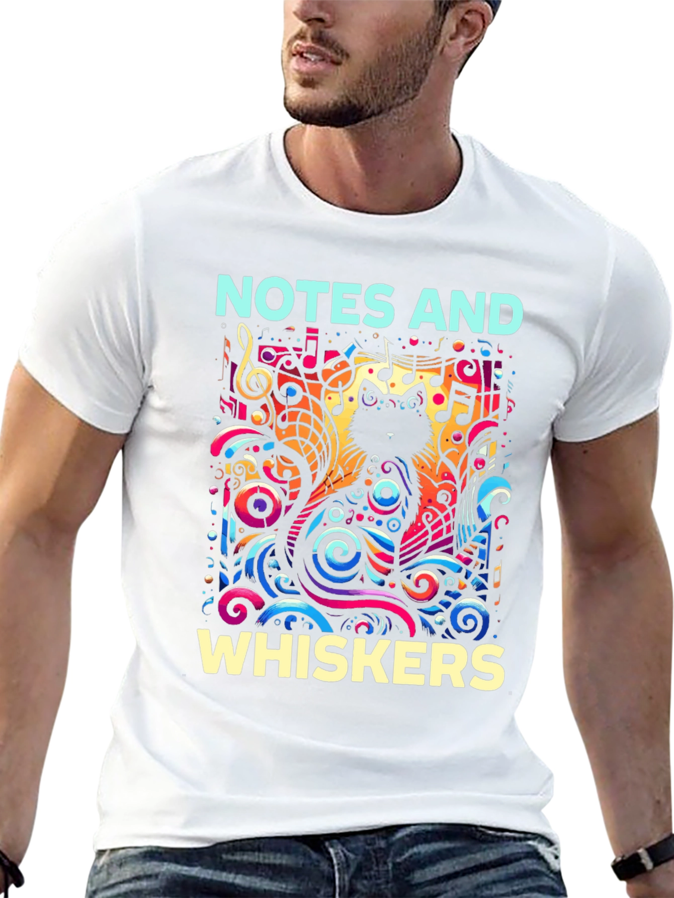 Notes and Whiskers Graphic Tee