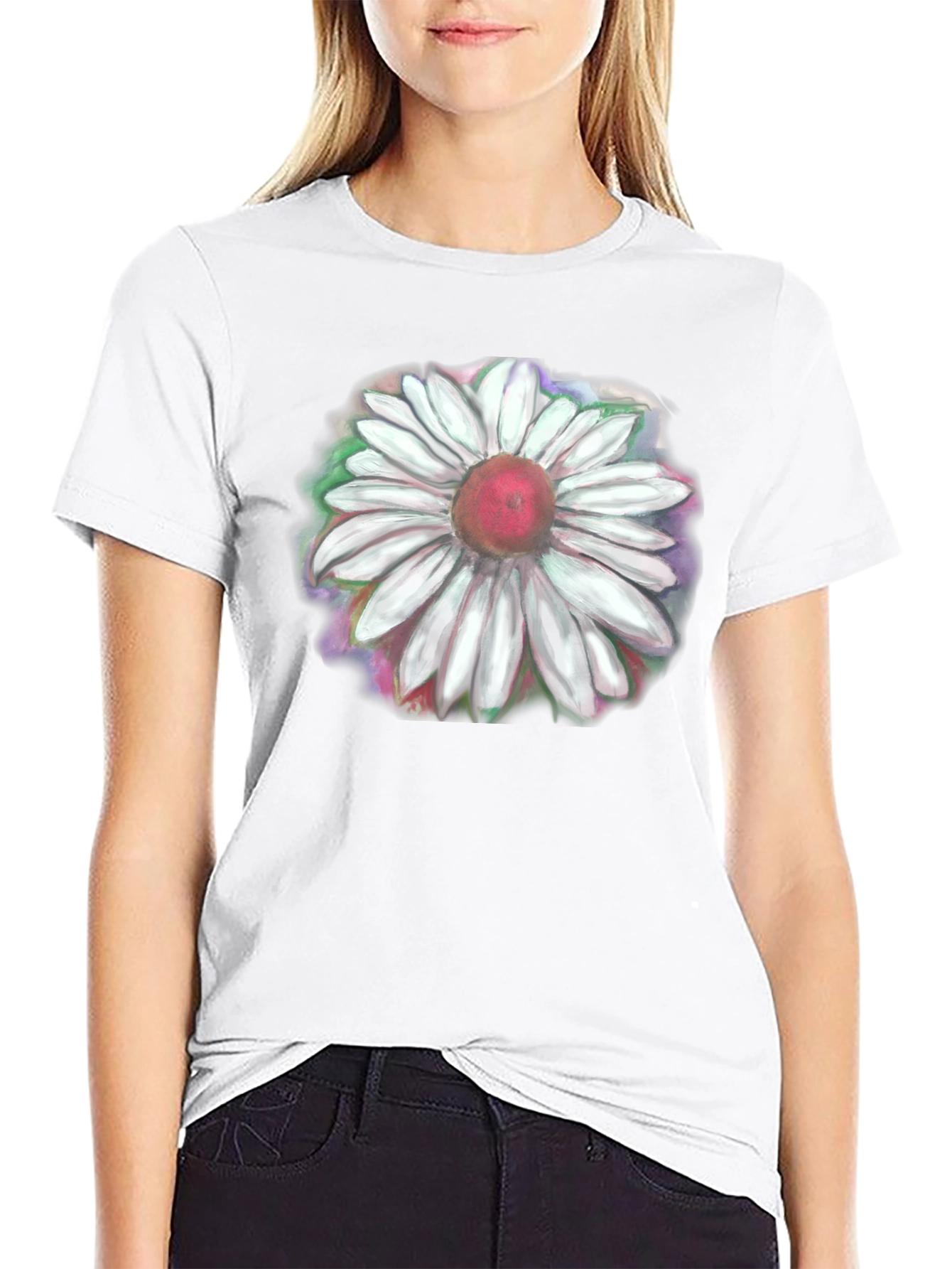 Floral Graphic Print Crew Neck T-Shirt