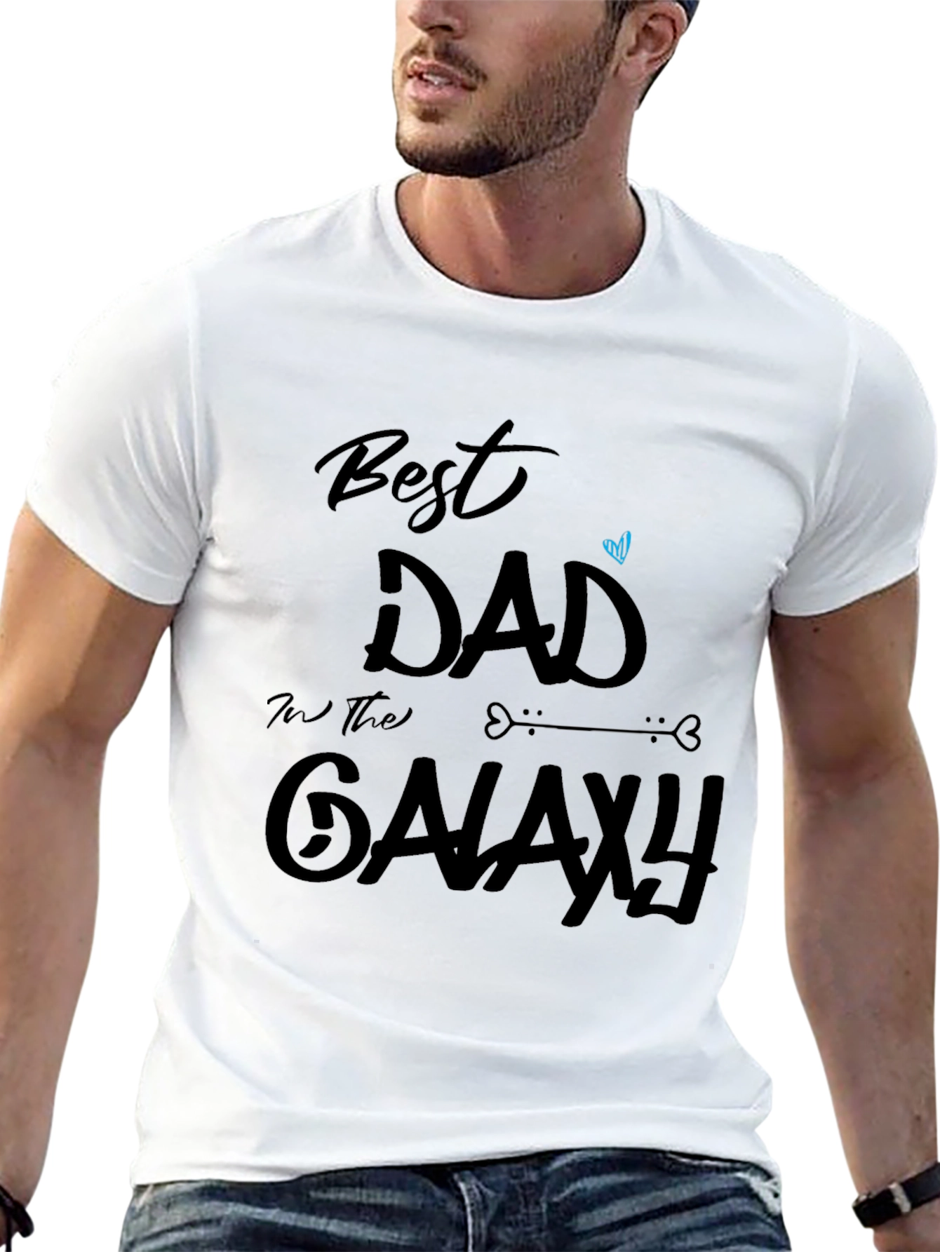 Best Dad in the Galaxy Graphic T-Shirt - Black