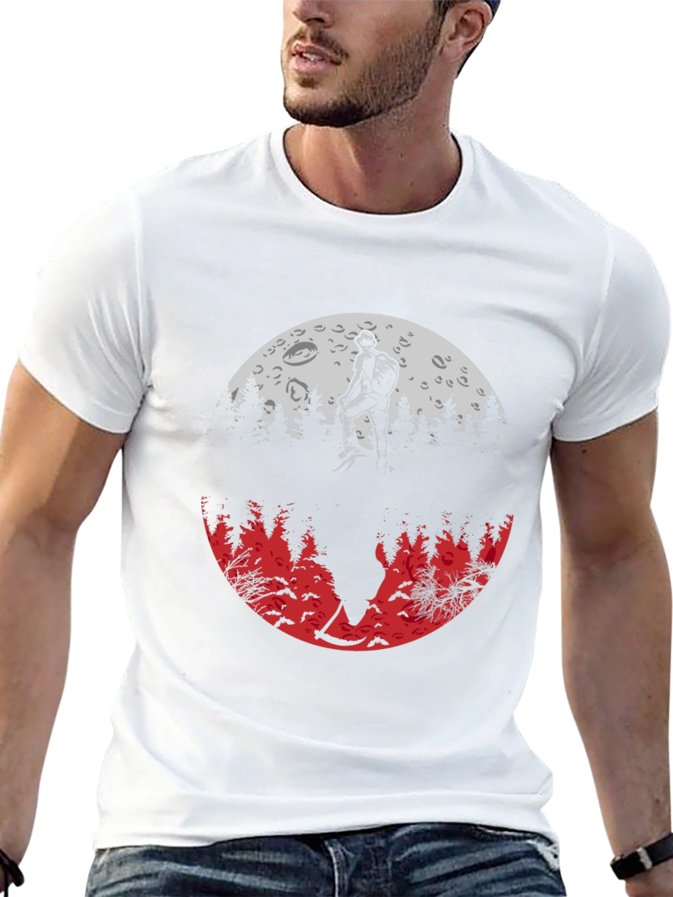 Hiking Reaper Graphic Tee - Stylish Black T-Shirt