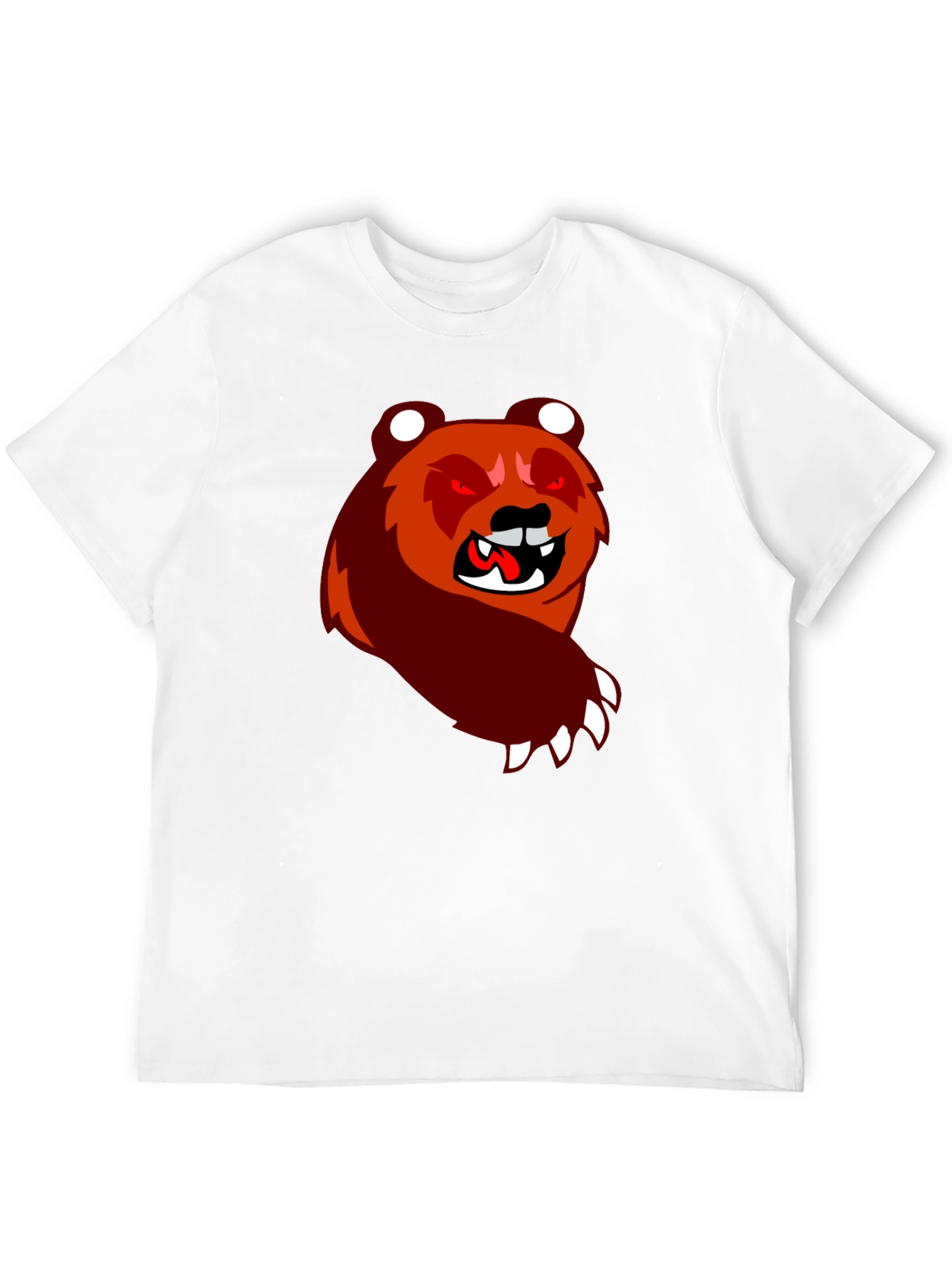 Cartoon Bear Graphic Black T-Shirt