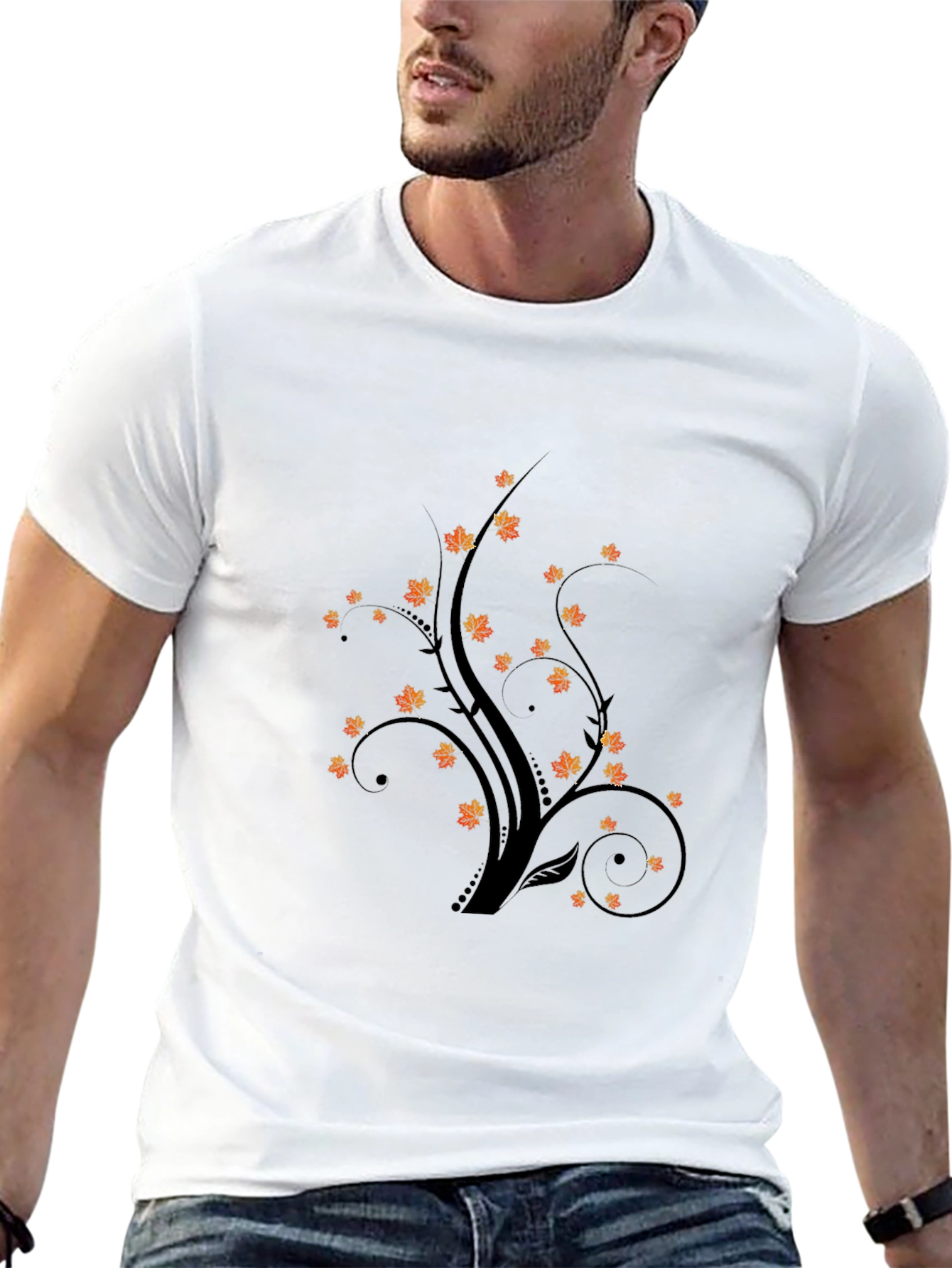Autumnal Tree Graphic Tee - Black