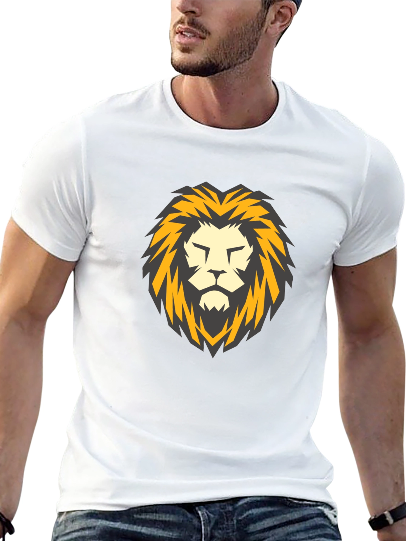 Lion Head Graphic Black T-Shirt