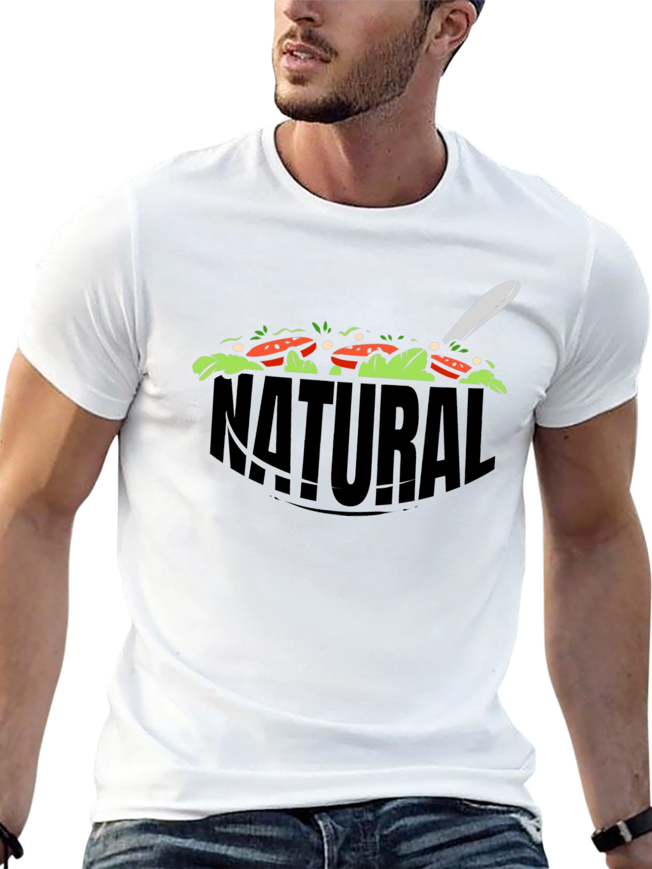 Natural Salad Graphic T-Shirt - Black