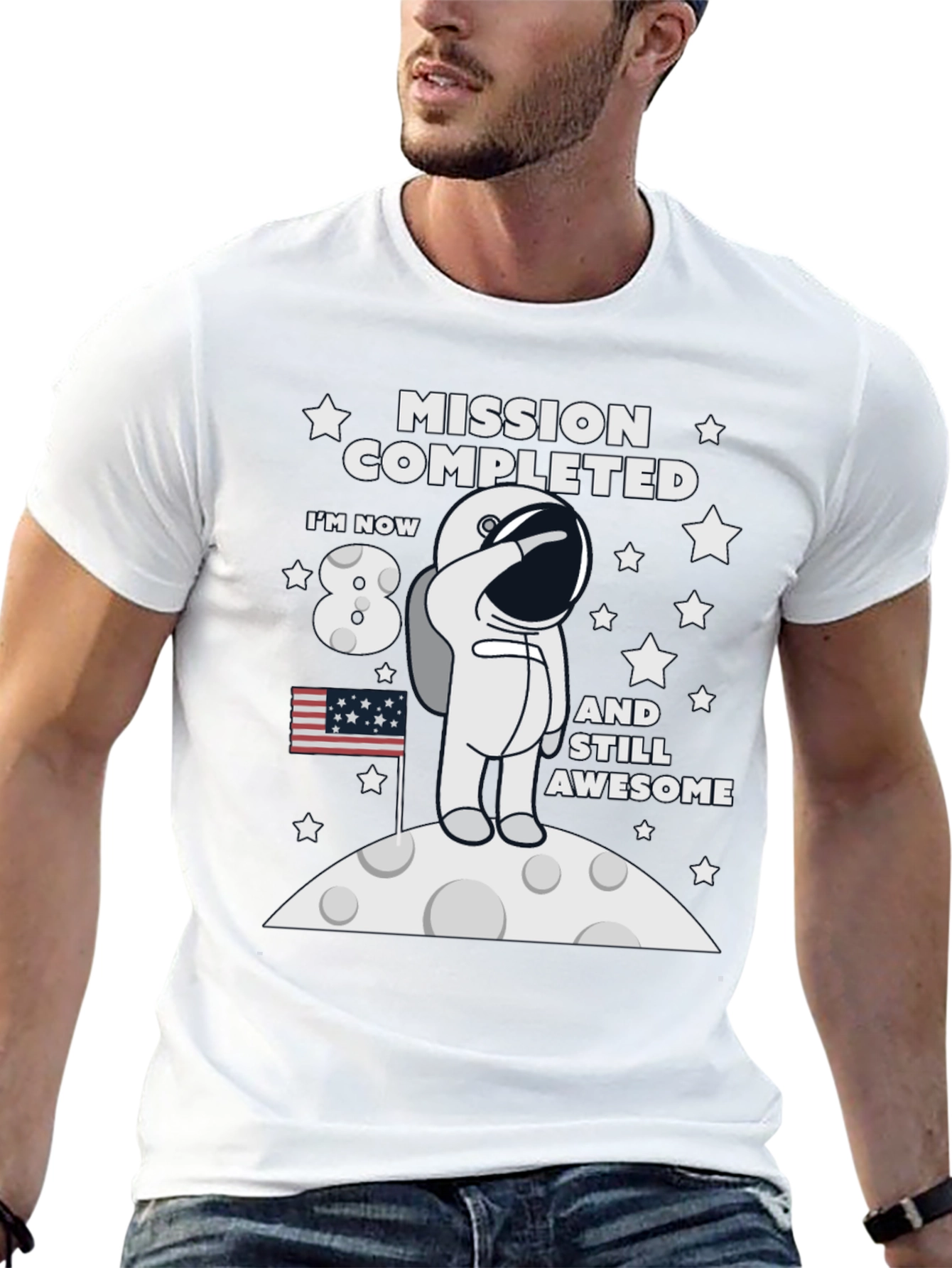 Mission Completed 8th Birthday Astronaut T-Shirt