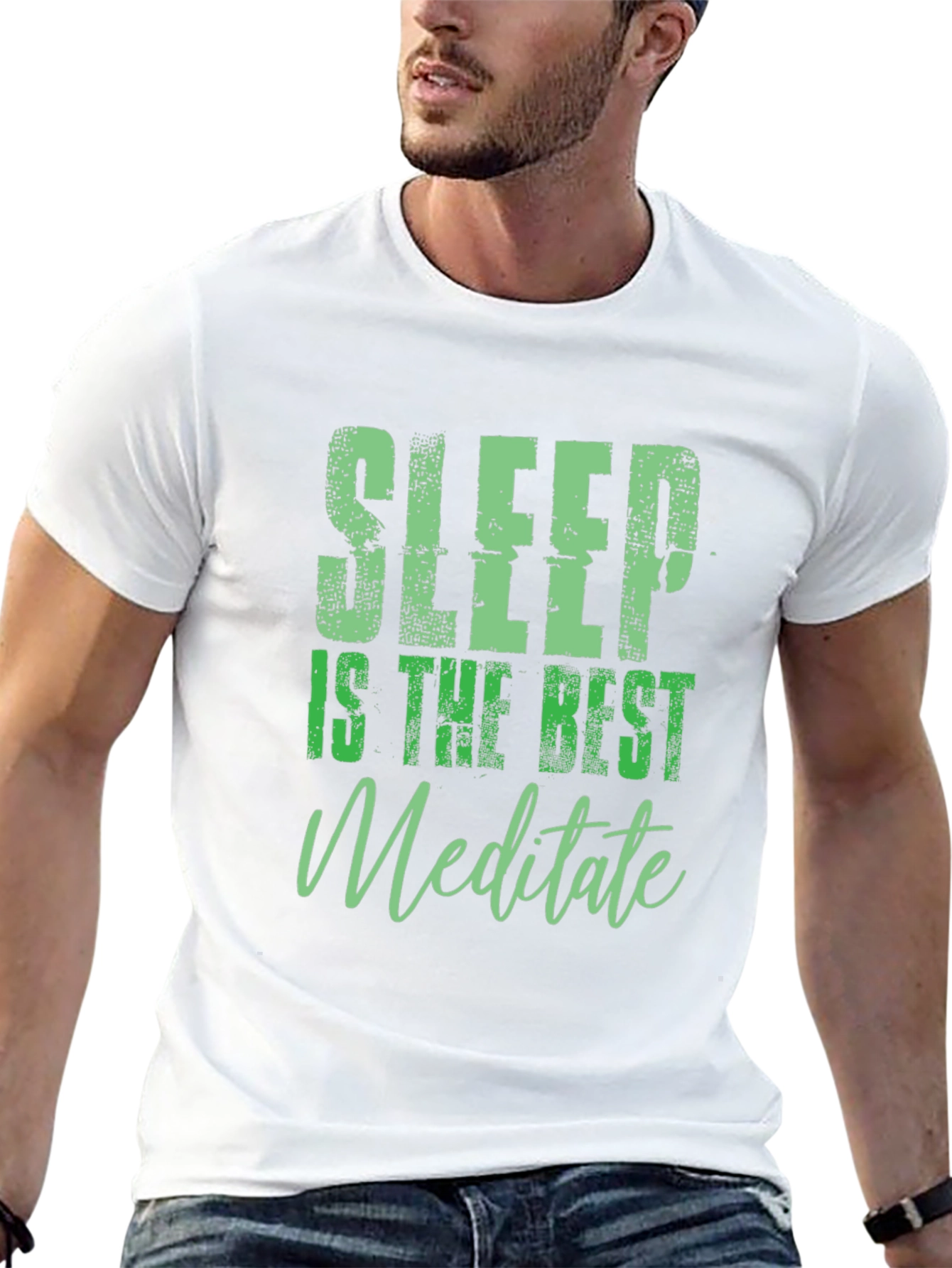 Sleep is the Best Meditate Black Graphic Tee