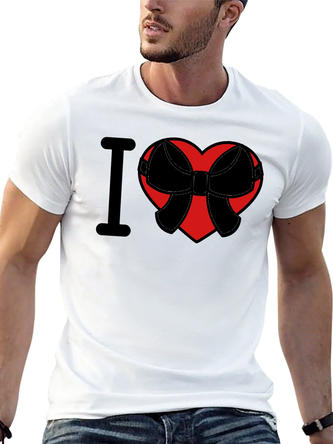 I Heart Bow T-Shirt - Mens Graphic Tee