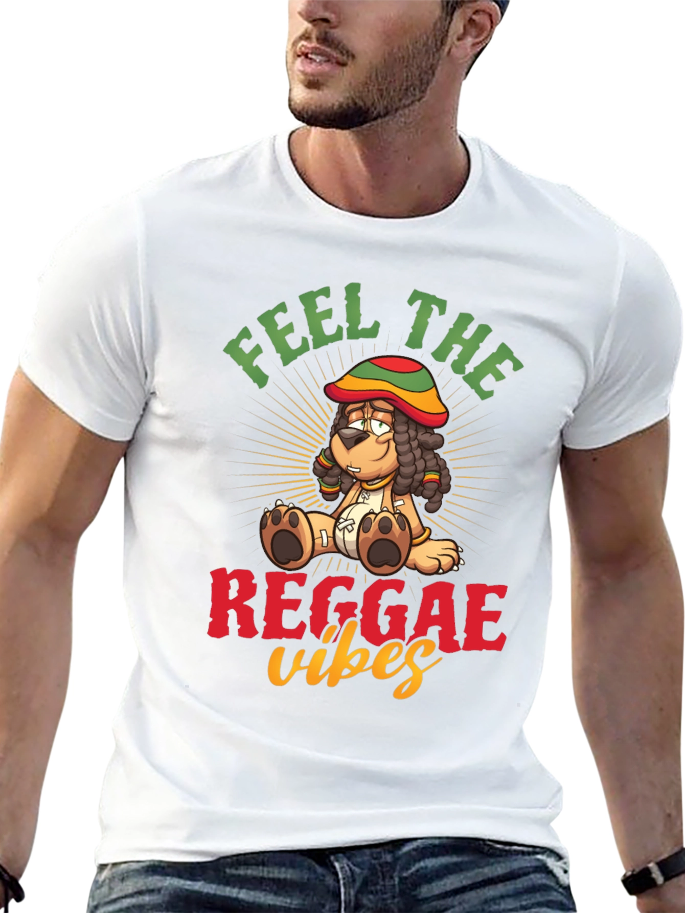 Feel the Reggae Vibes Black Graphic Tee