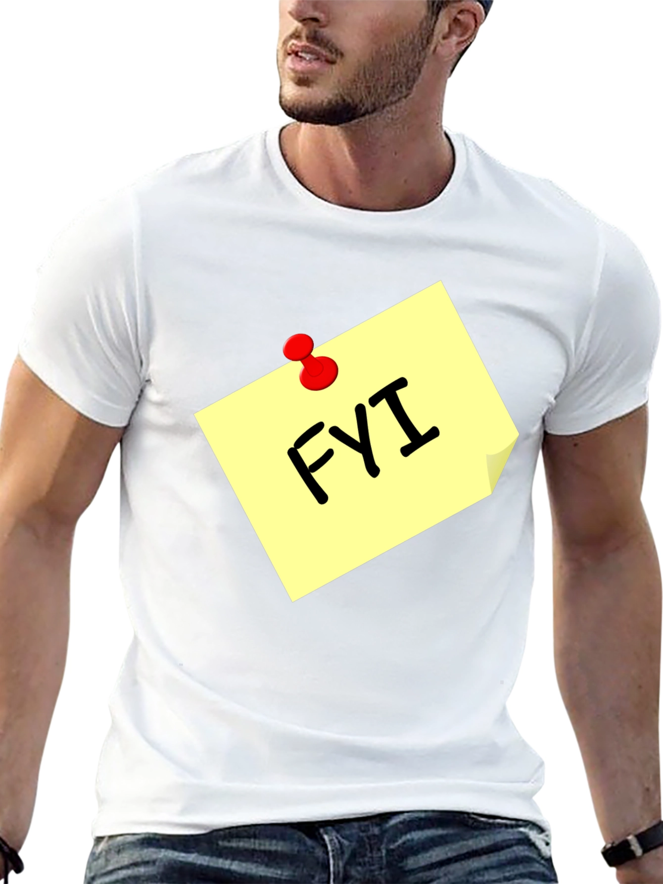 FYI Note Black T-Shirt - Information Reminder Tee