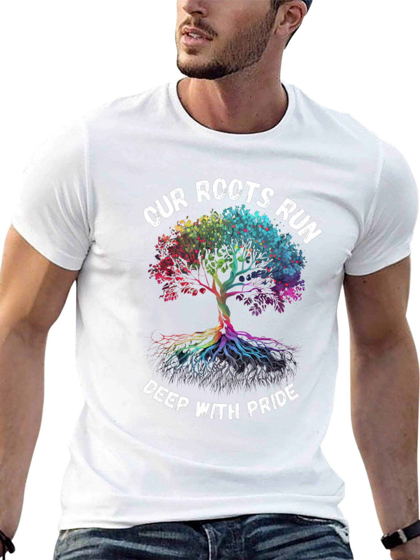 Pride Roots T-Shirt: Rainbow Tree of Life Graphic Tee