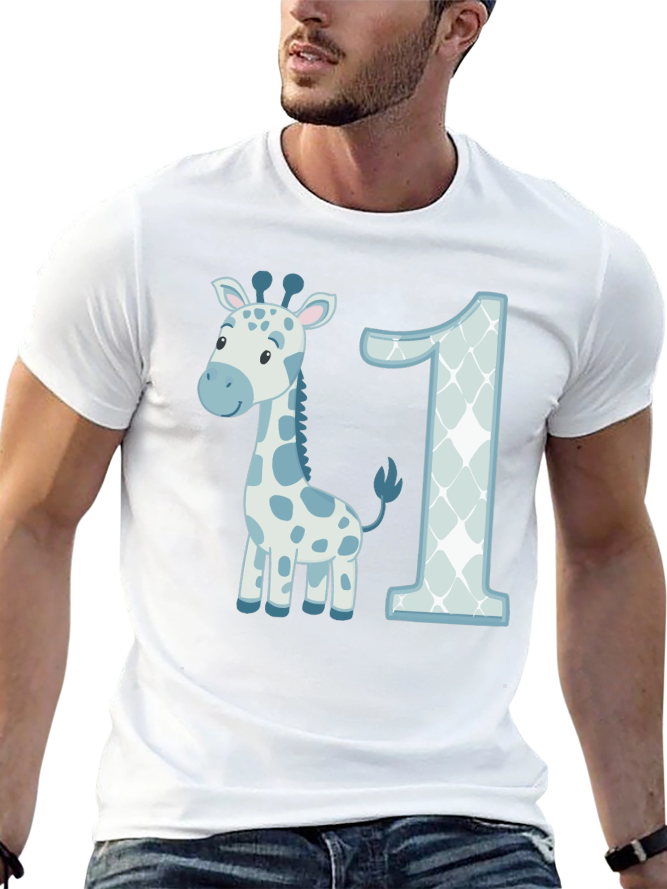 Babys First Birthday Giraffe T-Shirt
