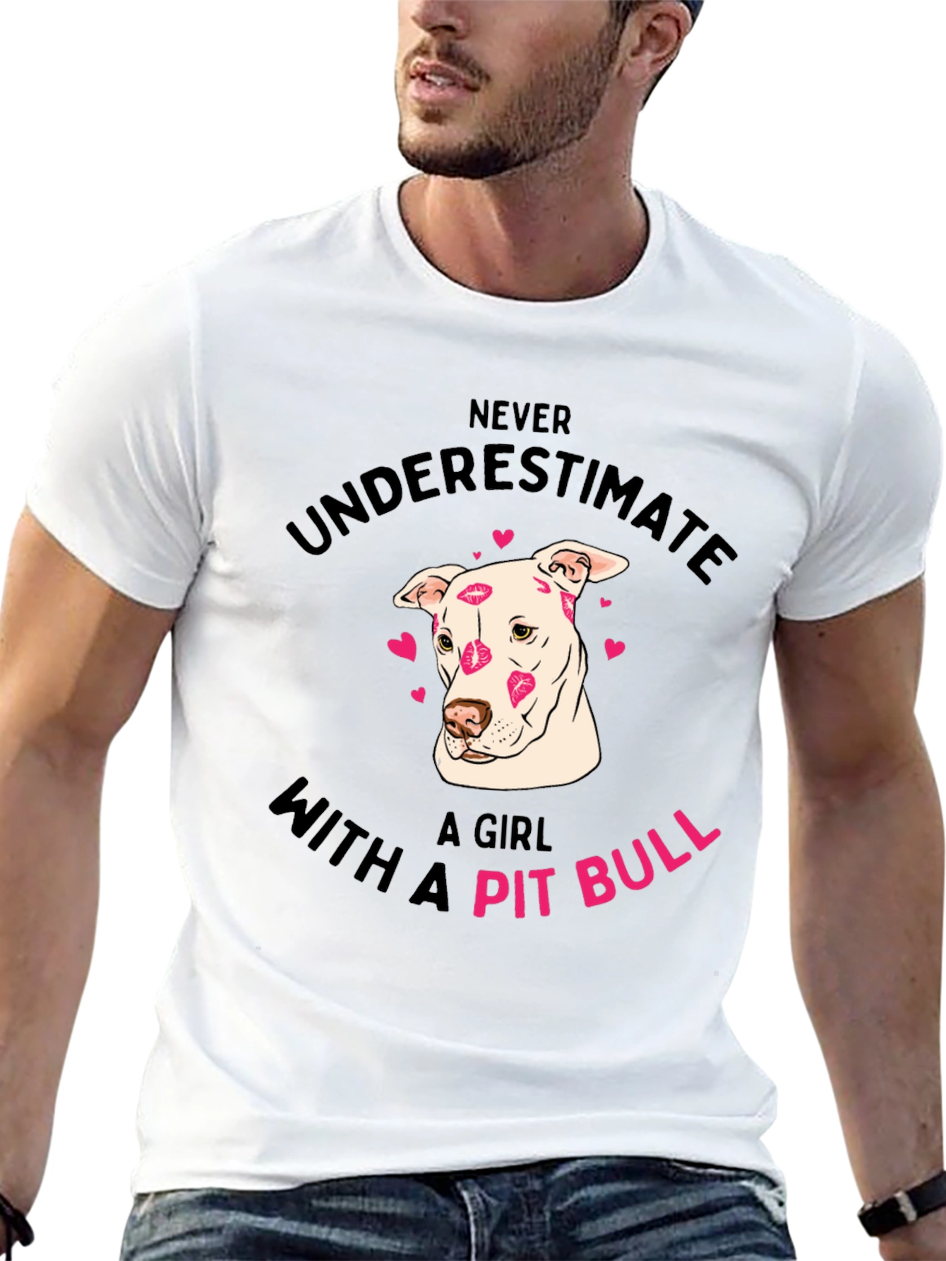 Girl Pit Bull Kiss T-Shirt Cute Dog Lover Tee