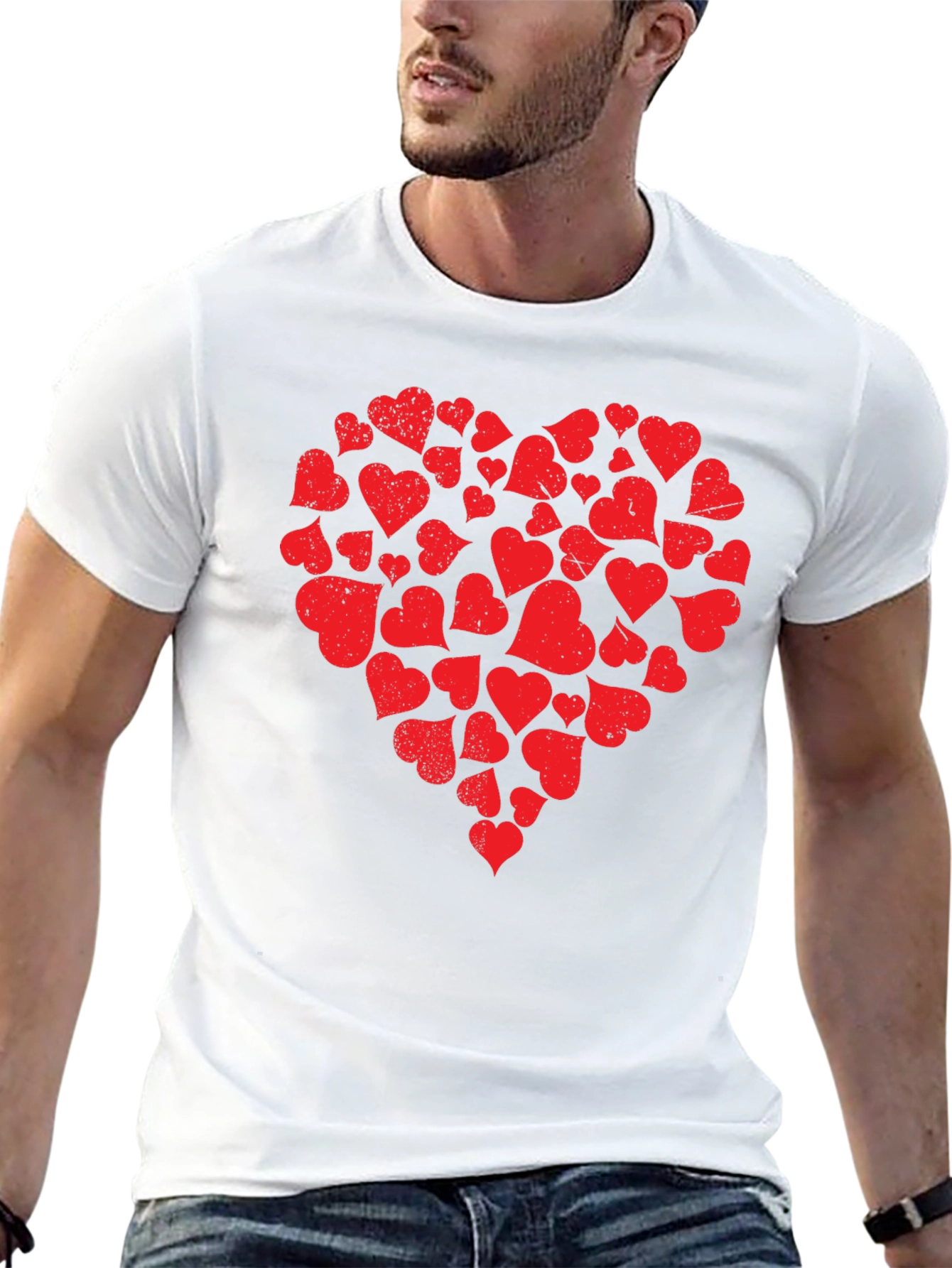 Heart Valentines T-Shirt - Black