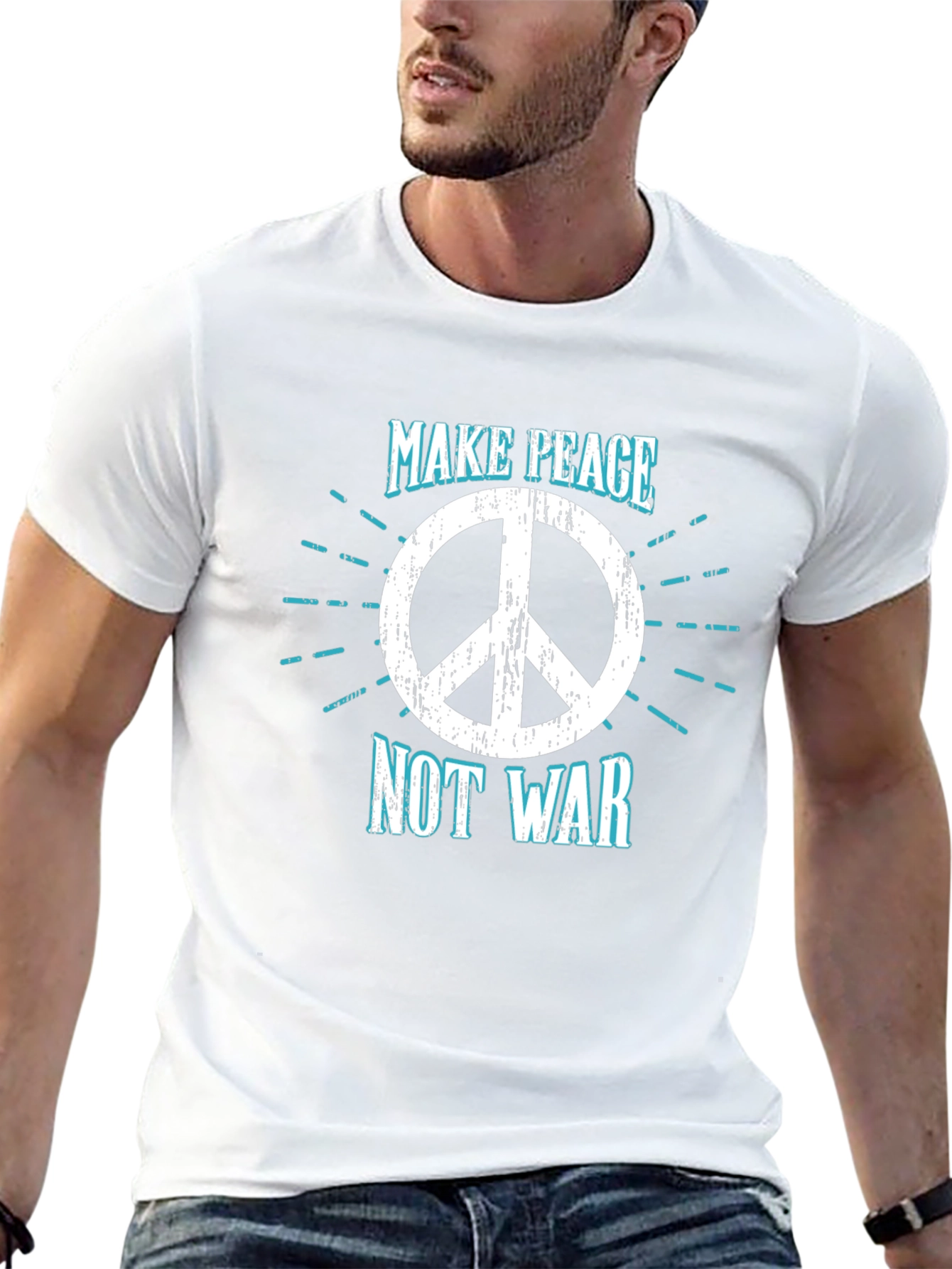 Make Peace Not War T-Shirt - Peace Symbol Tee