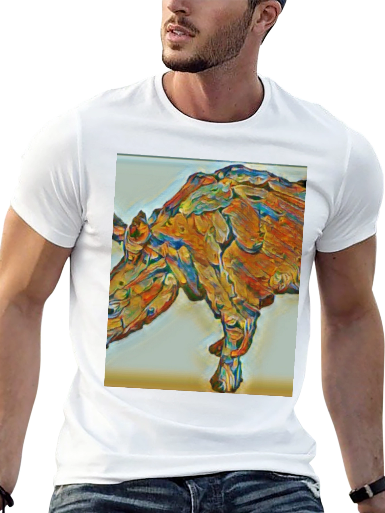 Abstract Rhino Graphic T-Shirt - Modern Art Tee