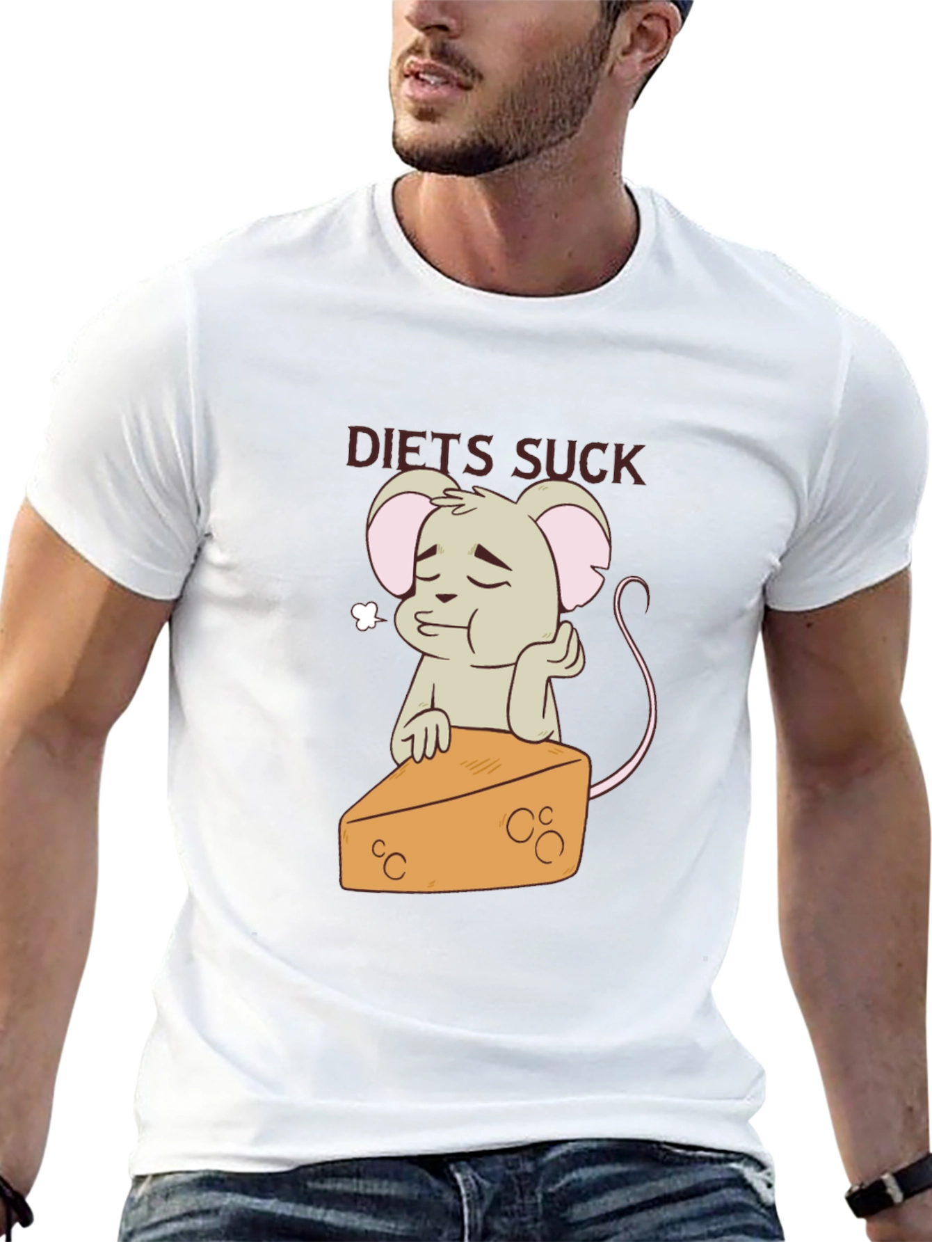 Diets Suck T-Shirt - Mouse & Cheese Graphic Tee