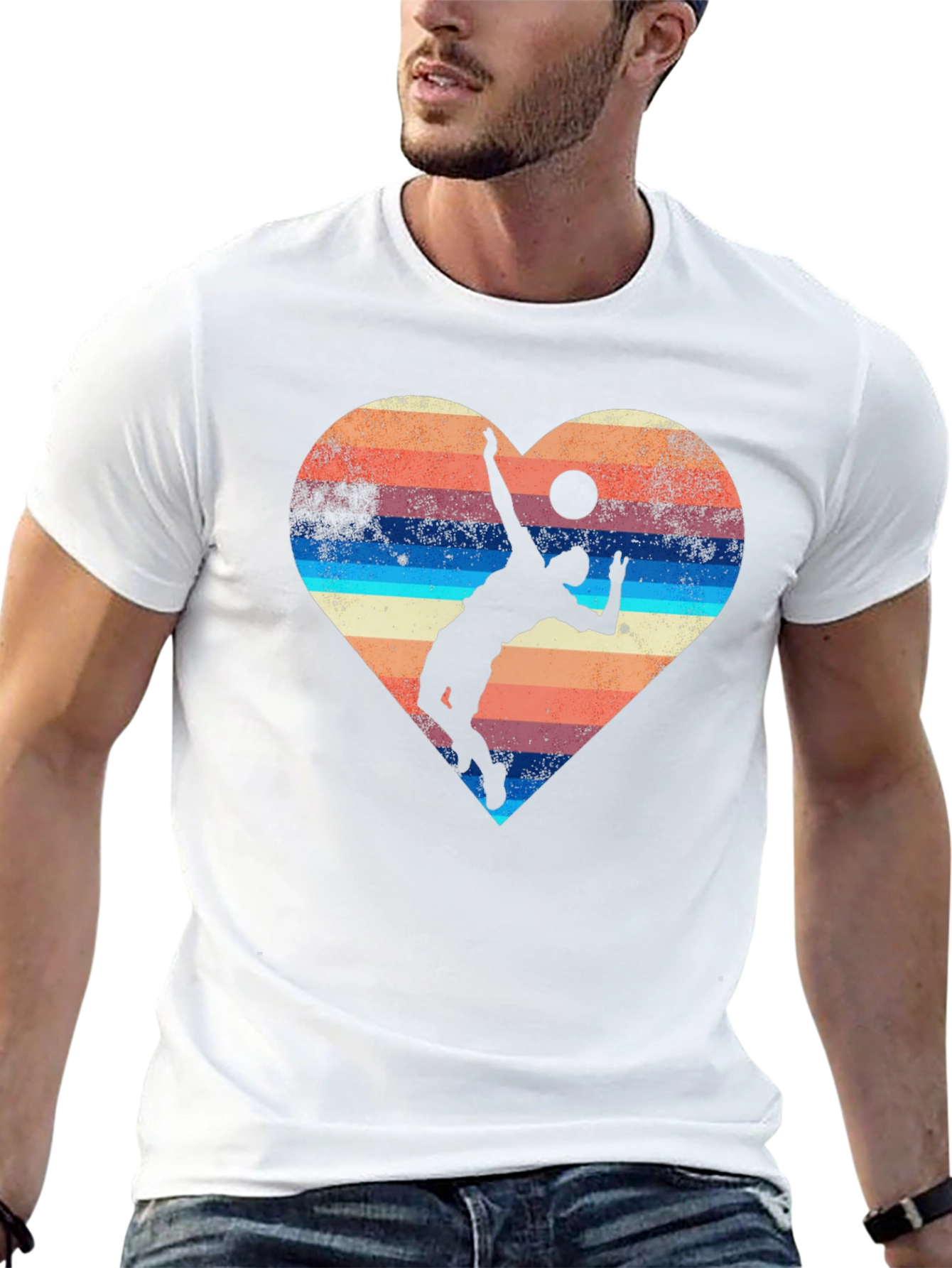 Volleyball Heart Graphic Tee - Sporty Style