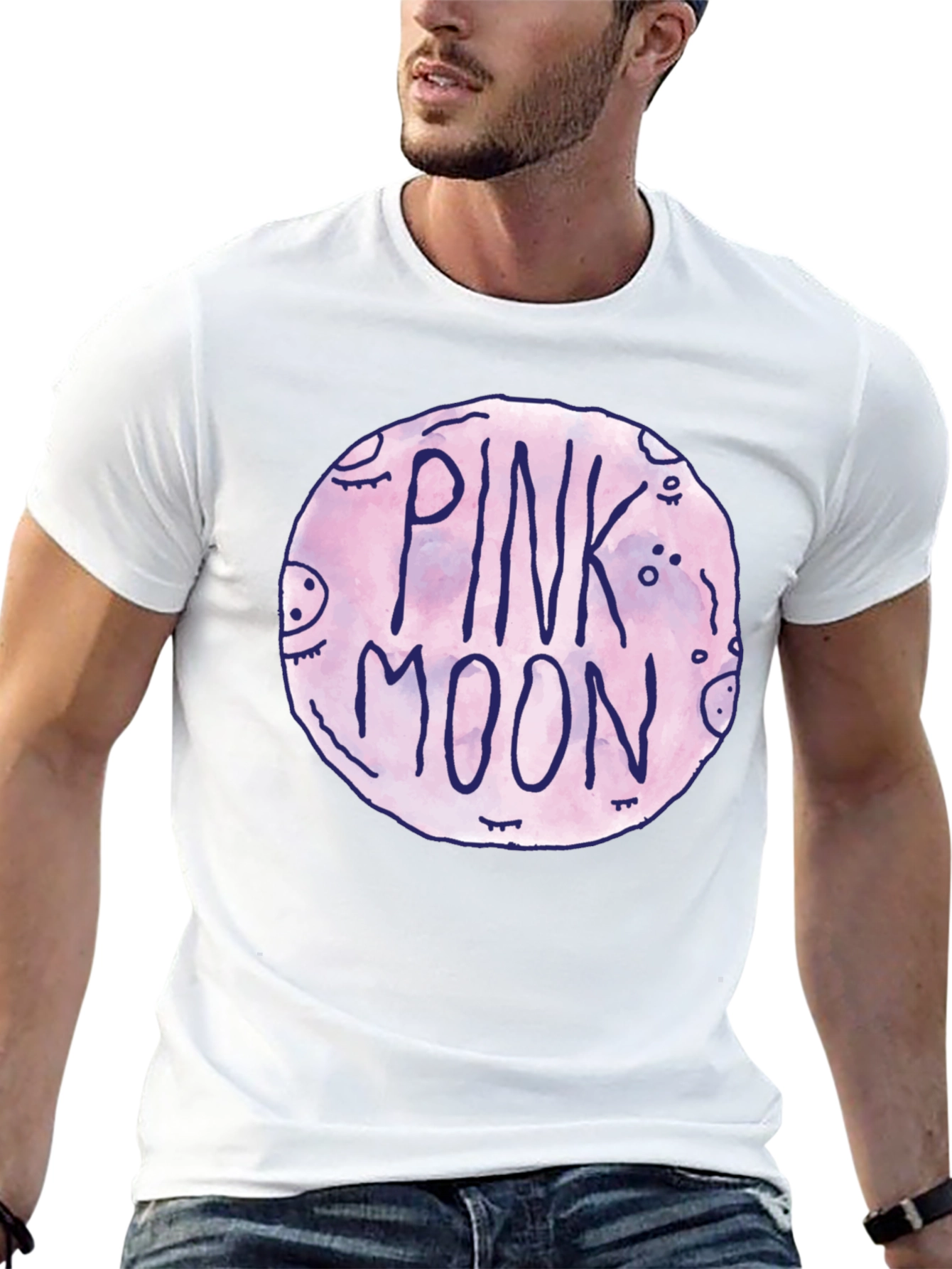 Pink Moon Graphic Tee - Unisex Black T-Shirt