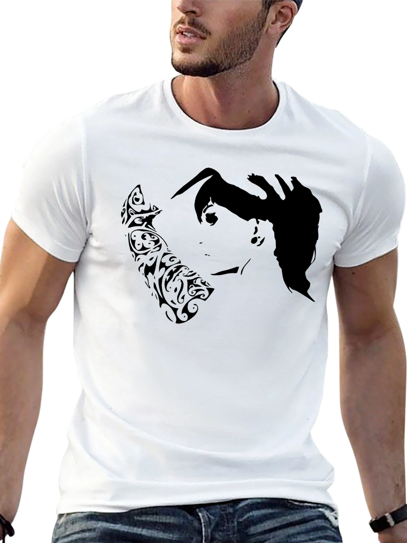 Edgy Silhouette Graphic Black T-Shirt