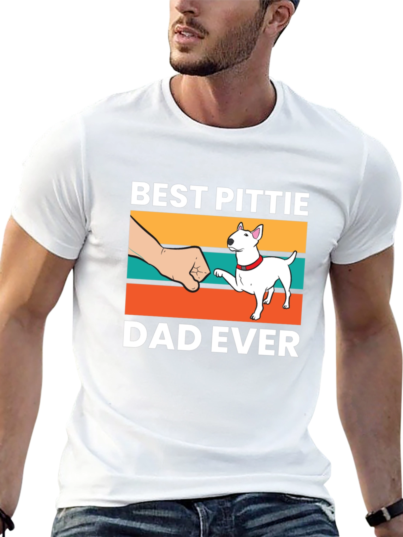 Best Pittie Dad Ever T-Shirt - Dog Lover Tee
