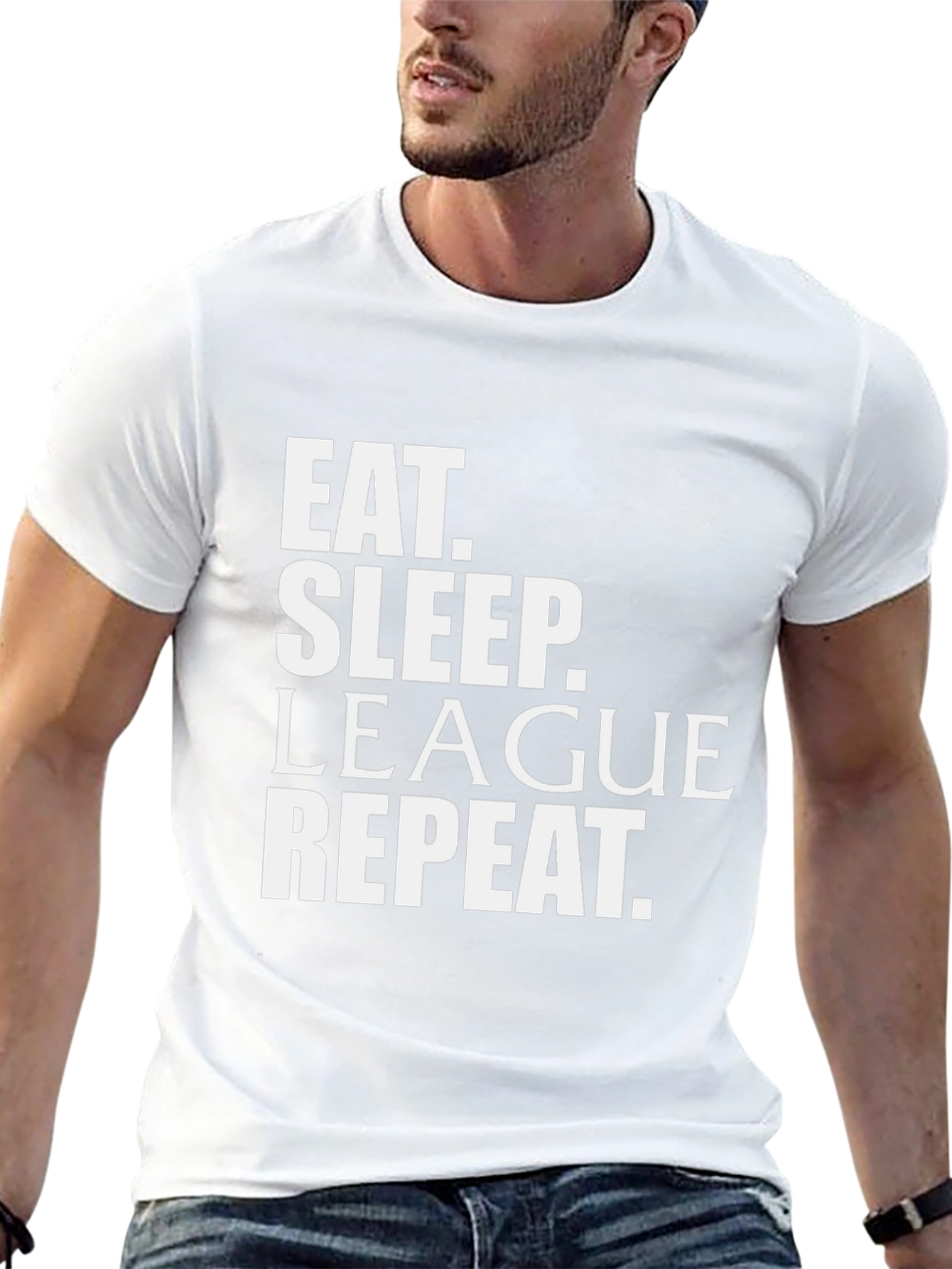 Eat Sleep League Repeat Black T-Shirt