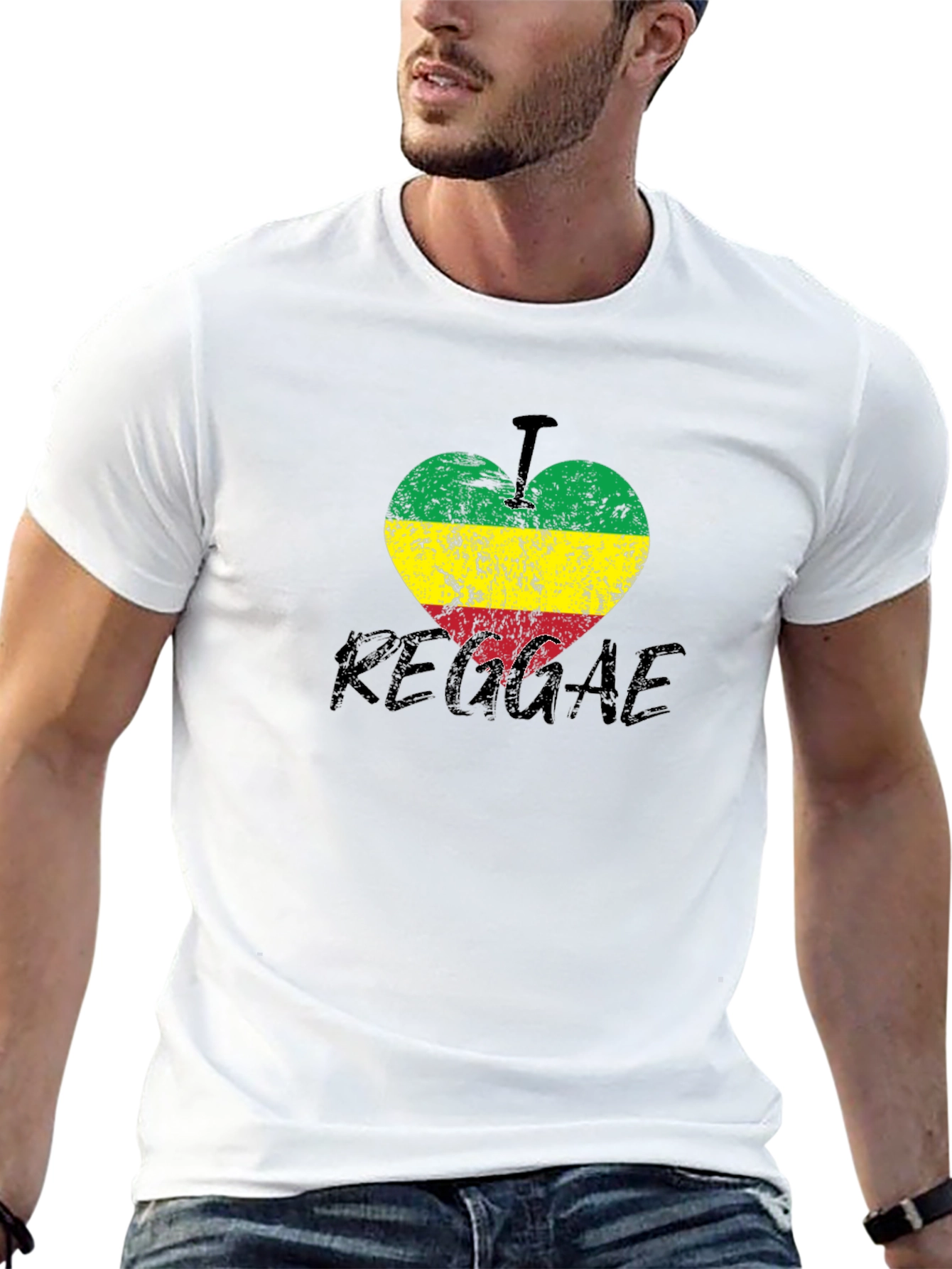 I Love Reggae Heart T-Shirt - Stylish Graphic Tee