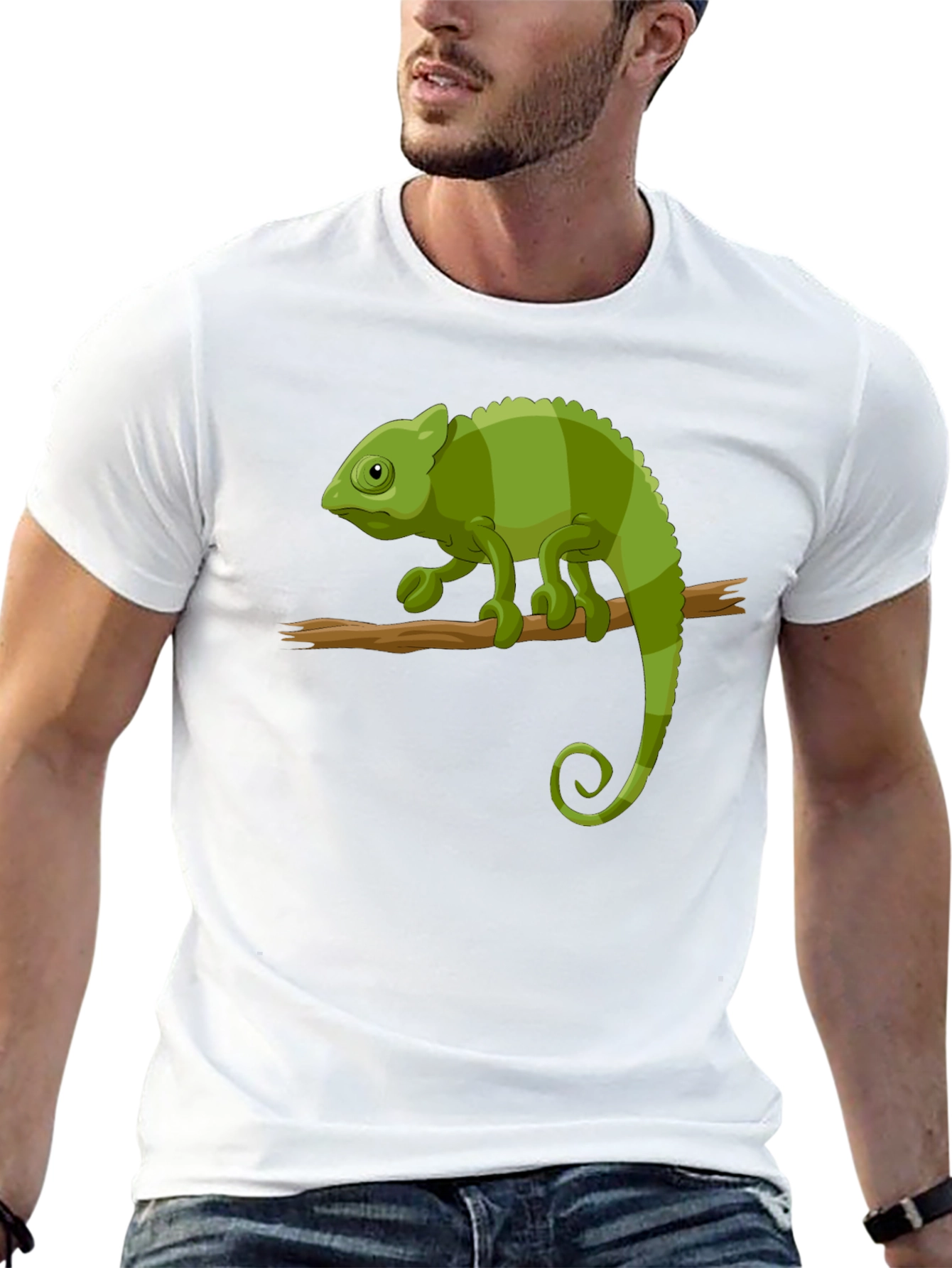 Chameleon Graphic Tee - Cool Animal Print T-Shirt