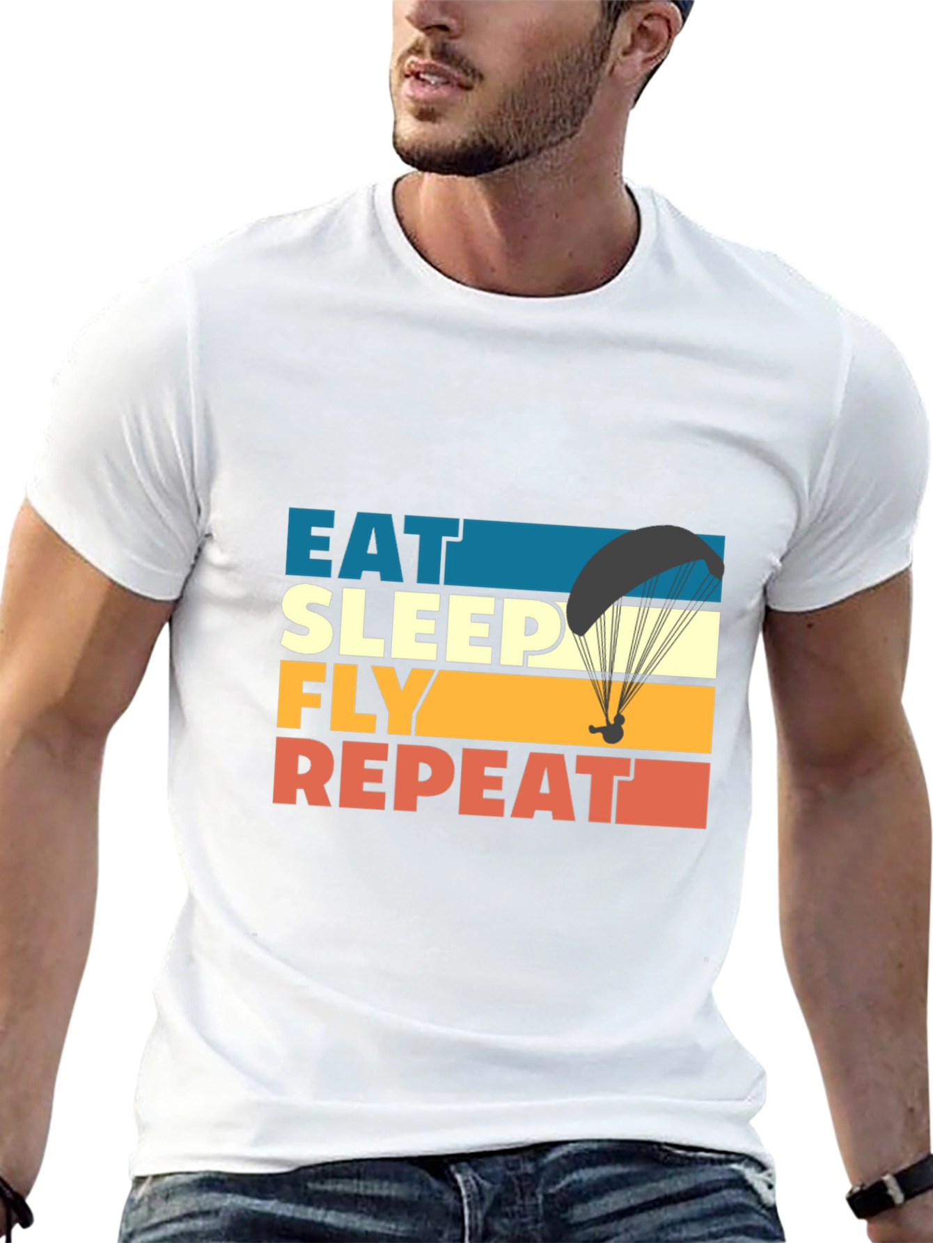 Eat Sleep Fly Repeat T-Shirt - Paragliding Adventure Tee